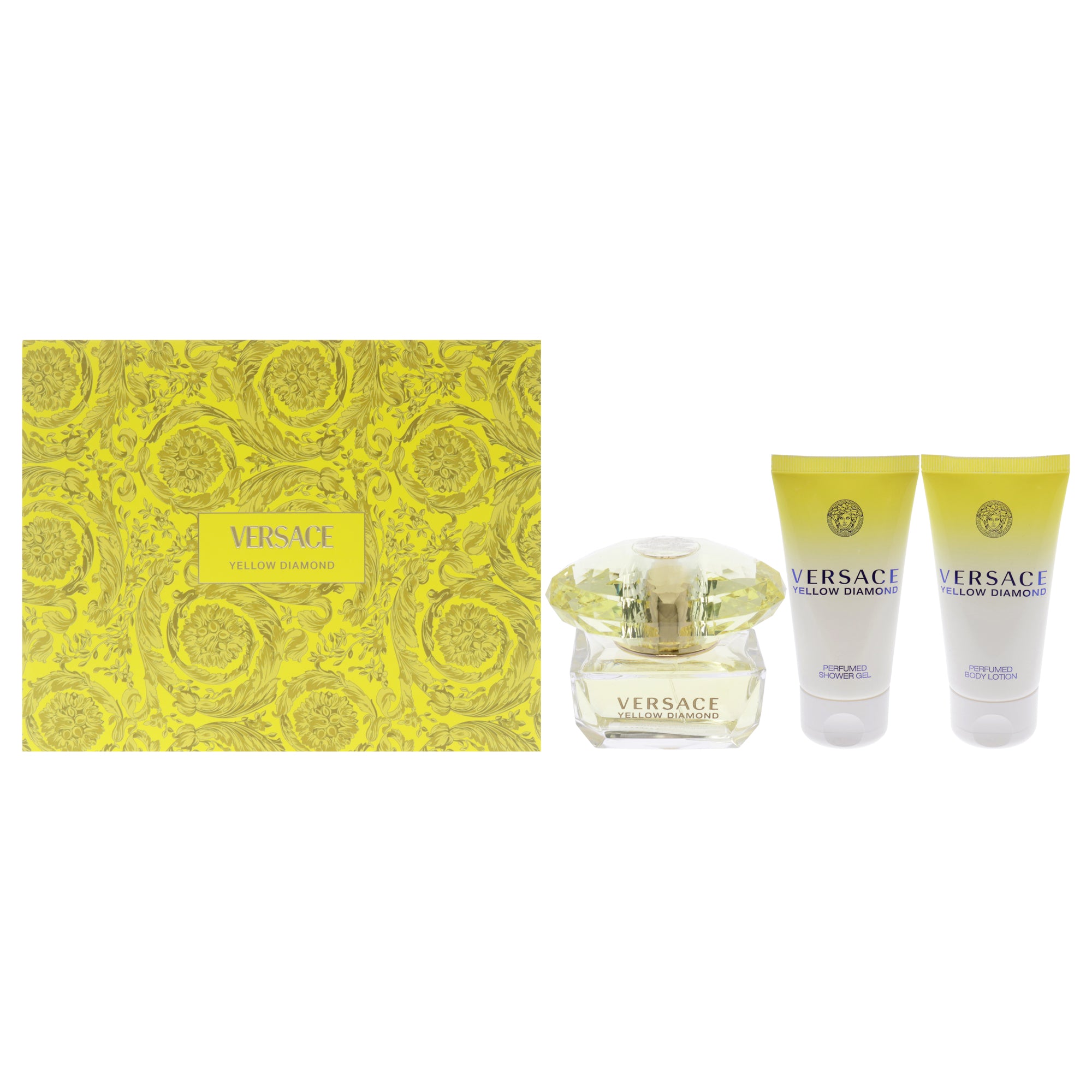 Versace Yellow Diamond 3 Pc Gift Set-Thefragrancemart.com