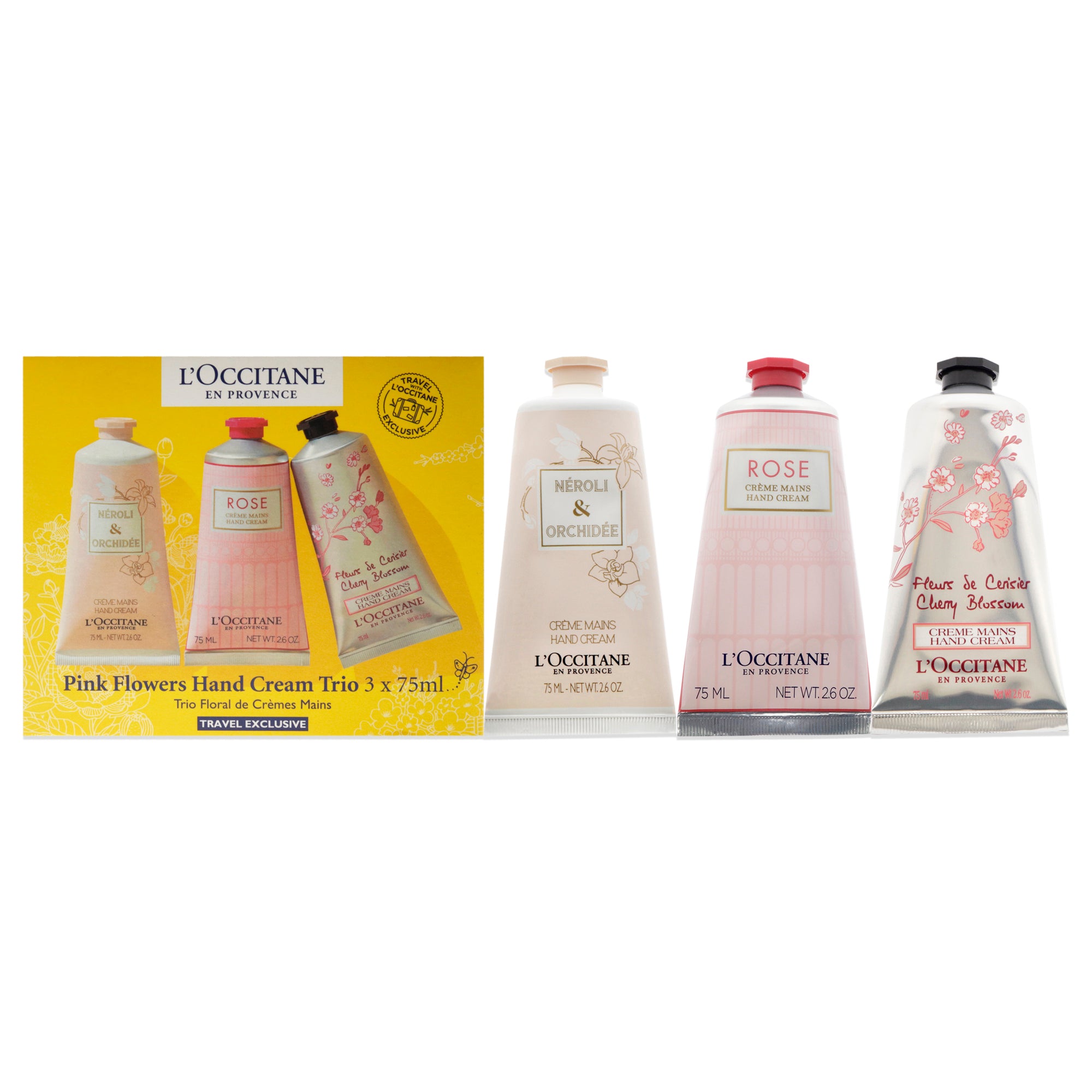 LOccitane Pink Flowers Hand Cream Trio -Thefragrancemart.com