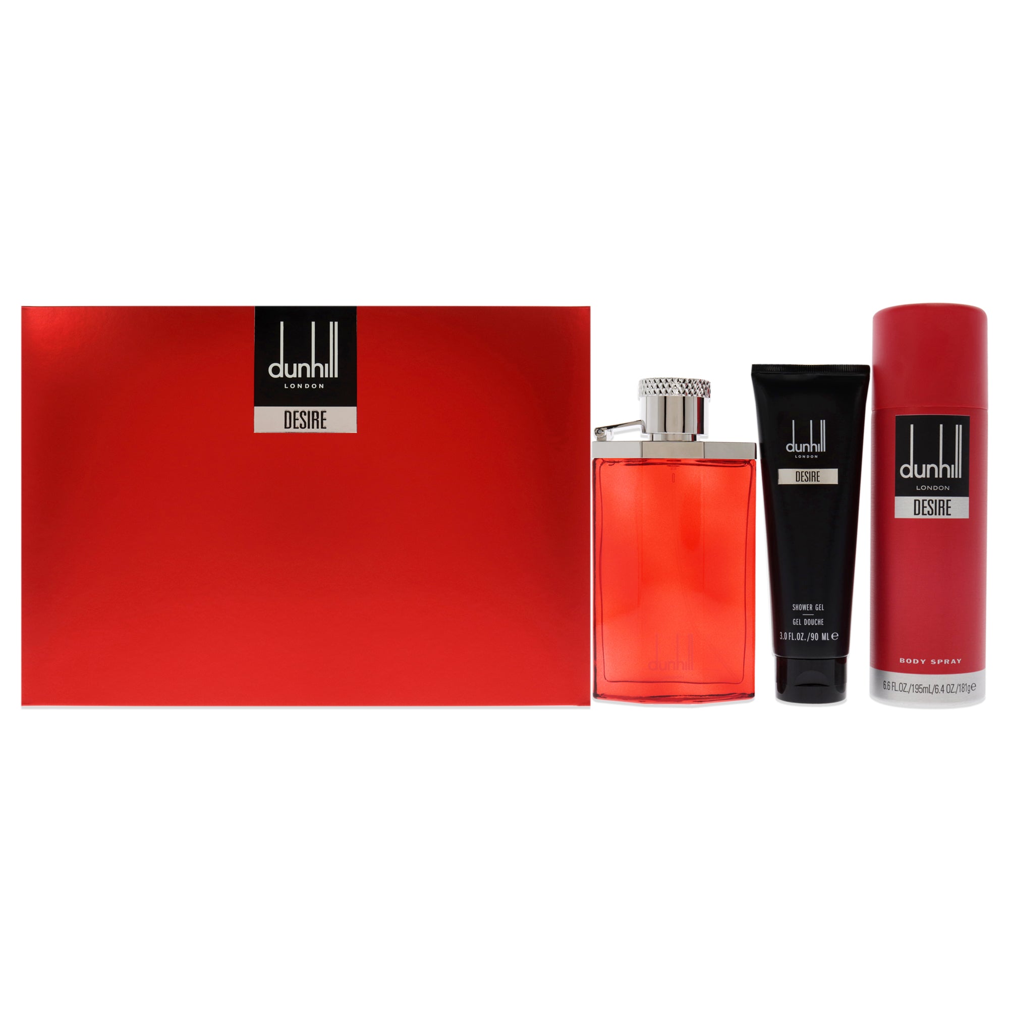 Alfred Dunhill Desire Red London 3 Pc Gift Set-Thefragrancemart.com