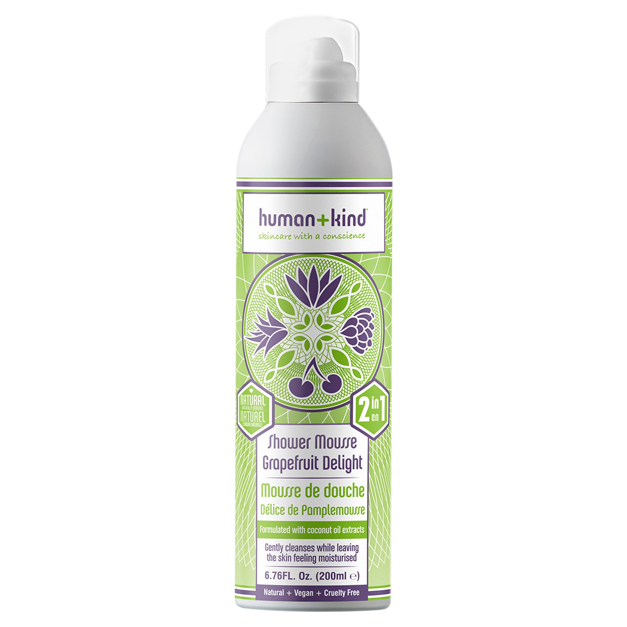Human+Kind Shower Mousse Bodywash - Grapefruit Delight -Thefragrancemart.com