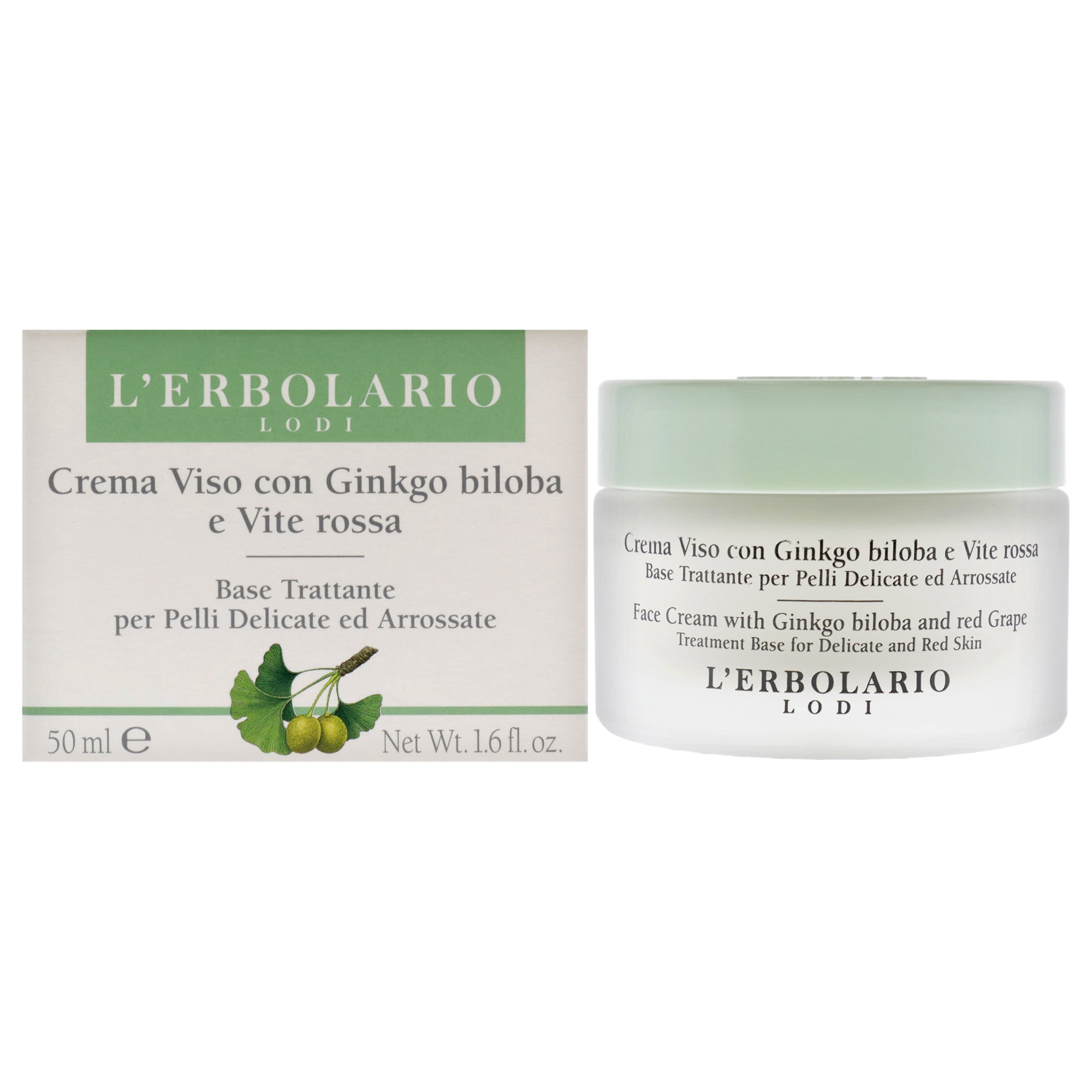 LErbolario Face Cream - Ginkgo Biloba and Red Grape -Thefragrancemart.com