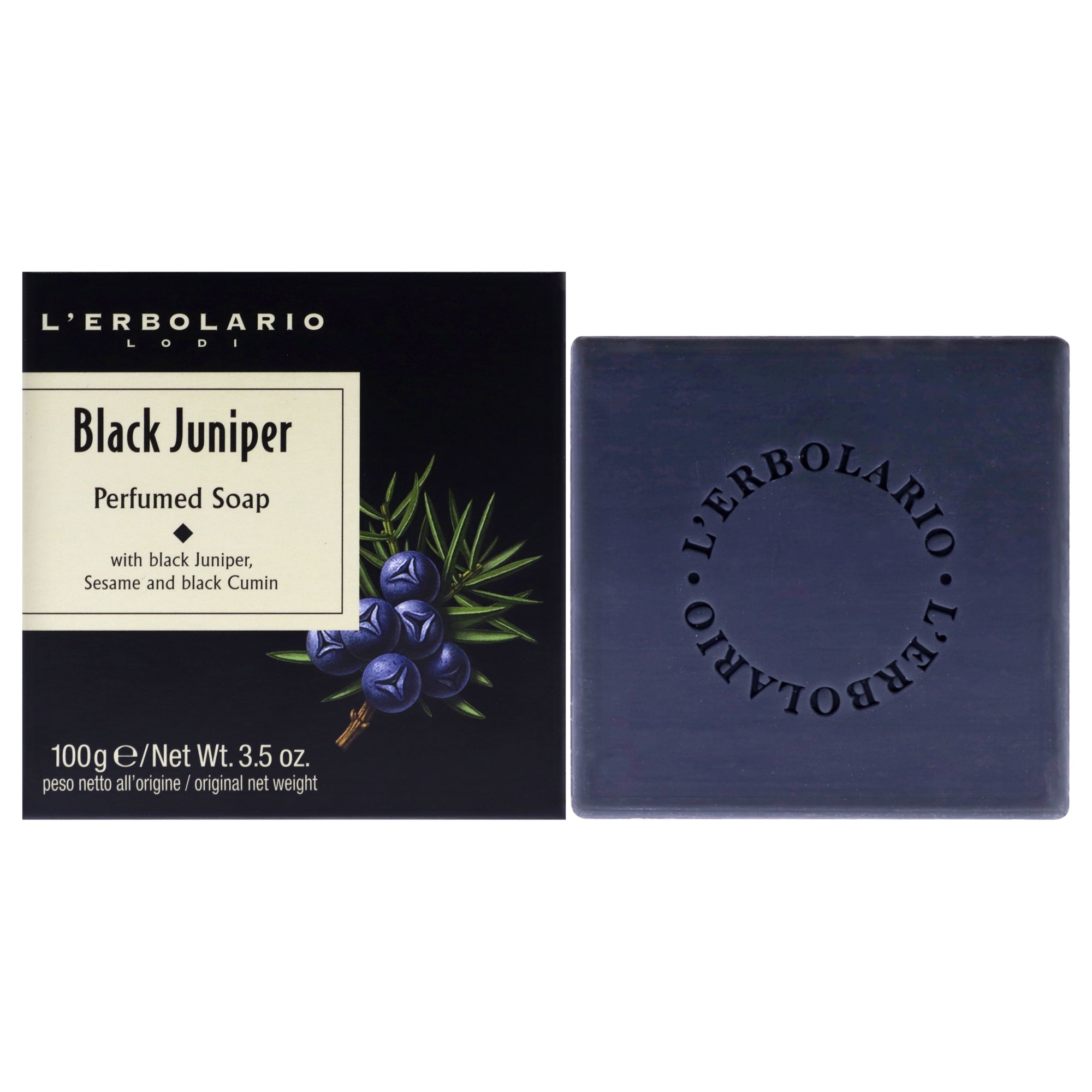 LErbolario Black Juniper Perfumed Soap -Thefragrancemart.com