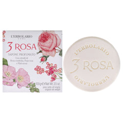 LErbolario 3 Rose Perfumed Bar Soap -Thefragrancemart.com