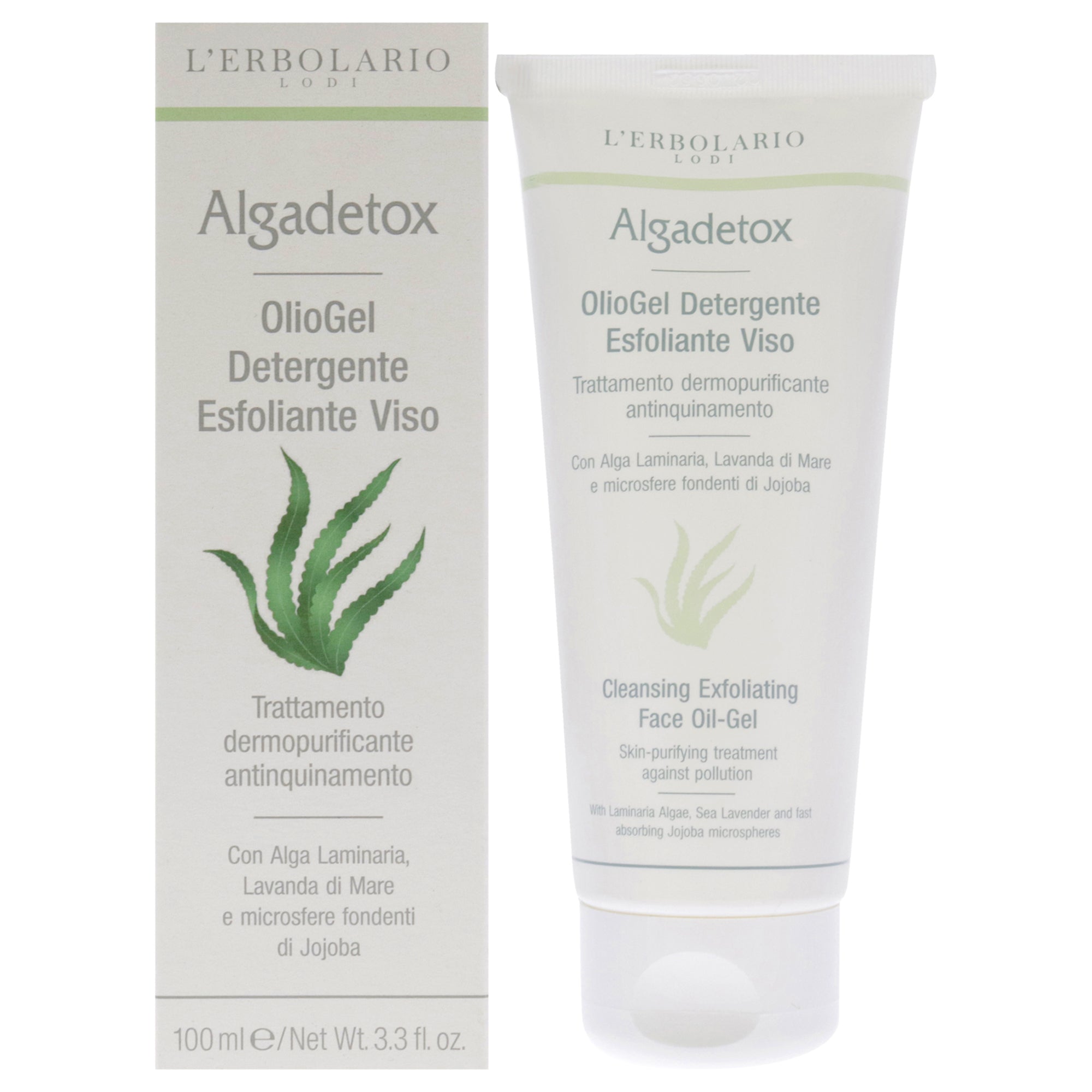 LErbolario Cleansing Exfoliating Face Oil-Gel - Algadetox -Thefragrancemart.com