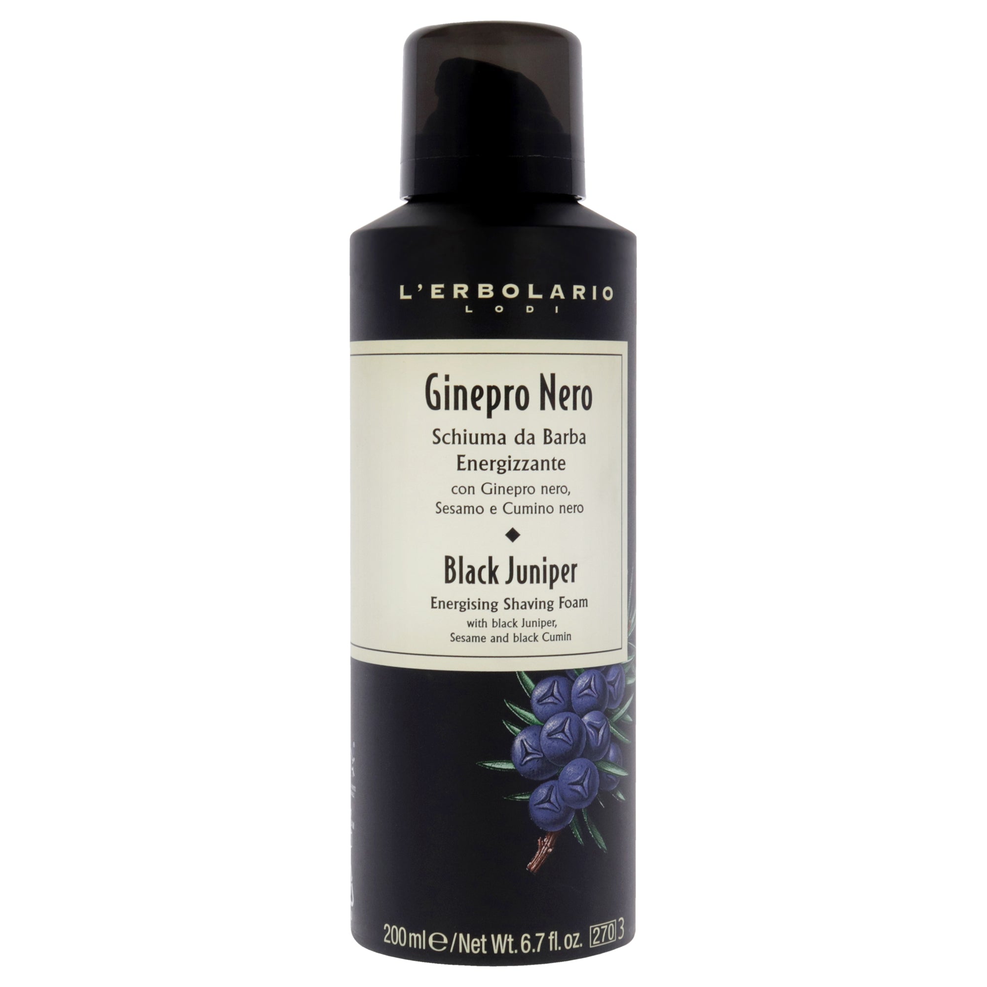 LErbolario Black Juniper Energising Shaving Foam -Thefragrancemart.com