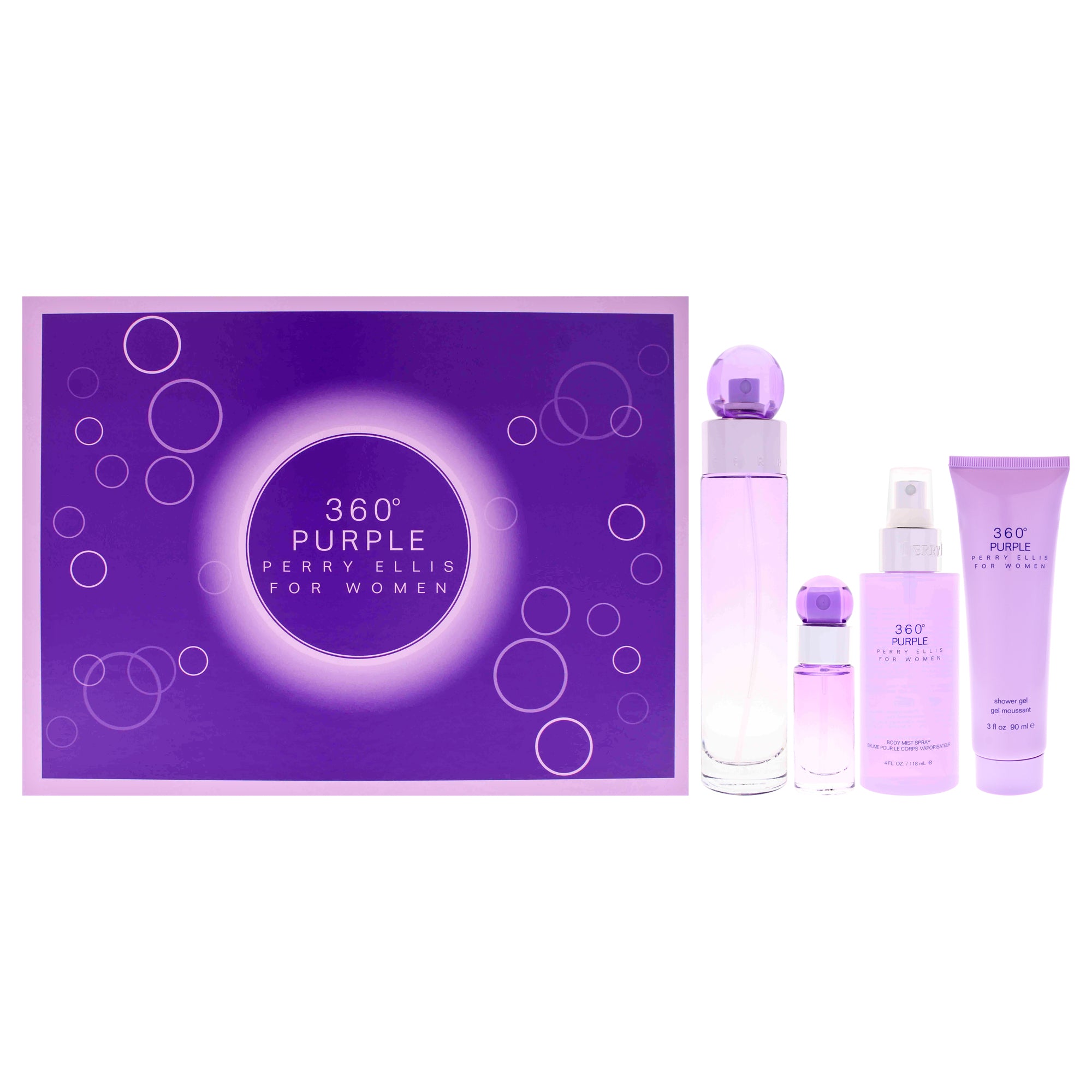 Perry Ellis 360 Purple 4 Pc Gift Set-Thefragrancemart.com