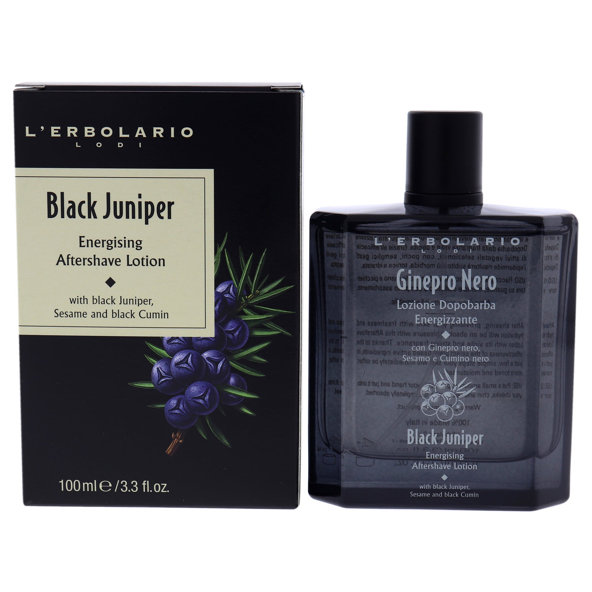 LErbolario Black Juniper Energising Aftershave Lotion -Thefragrancemart.com