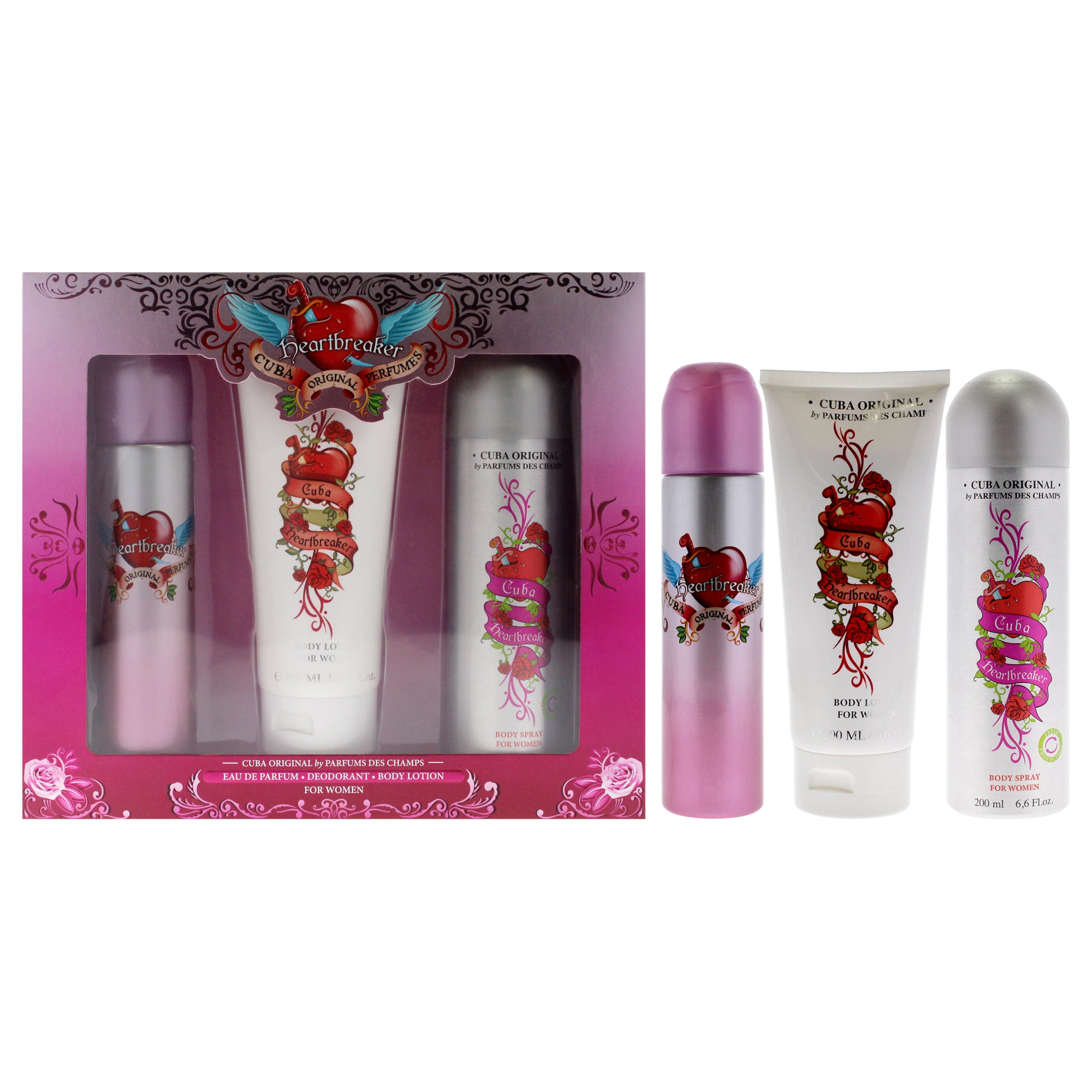 Cuba Heartbreaker 3 Pc Gift Set-Thefragrancemart.com