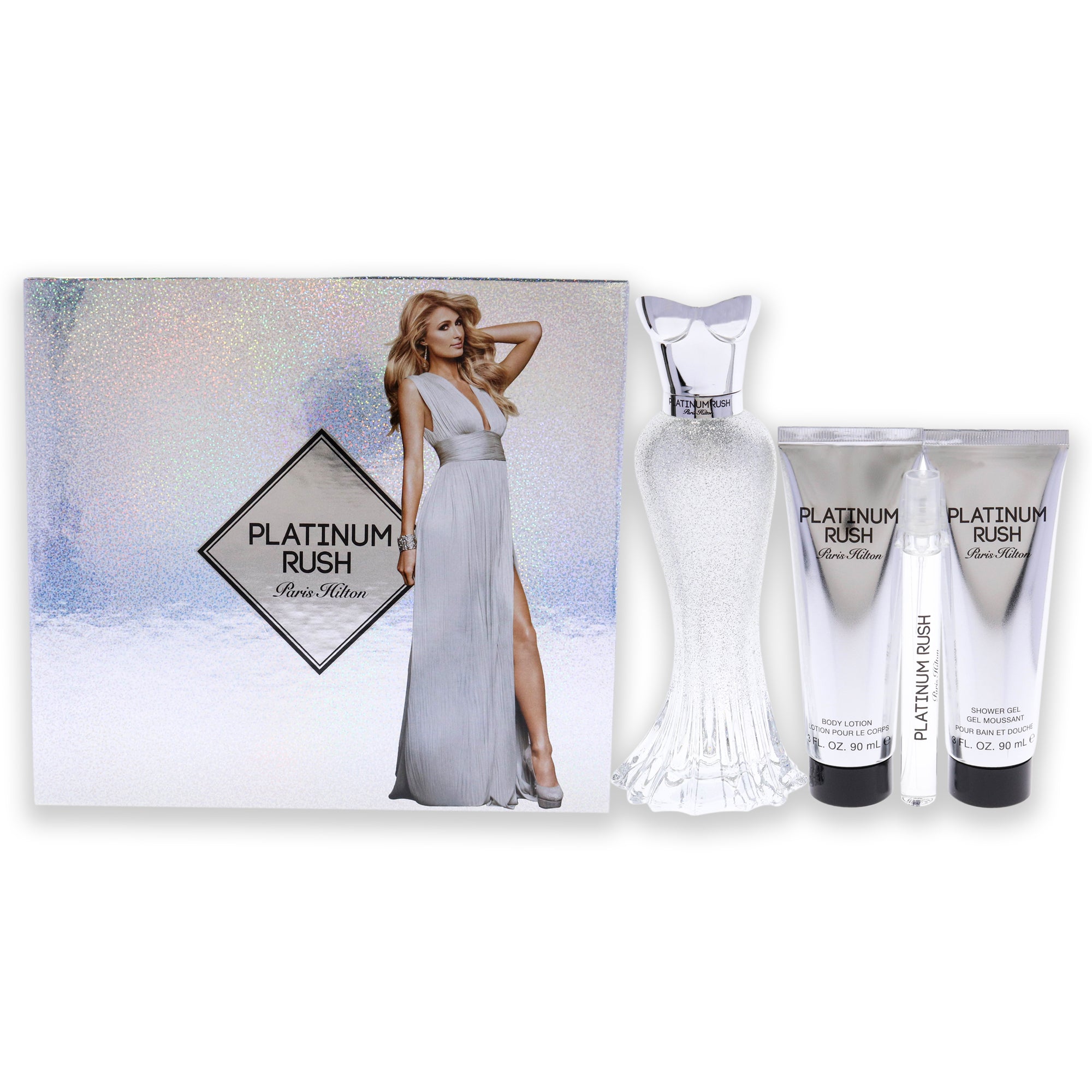 Paris Hilton Platinum Rush 4 Pc Gift Set-Thefragrancemart.com