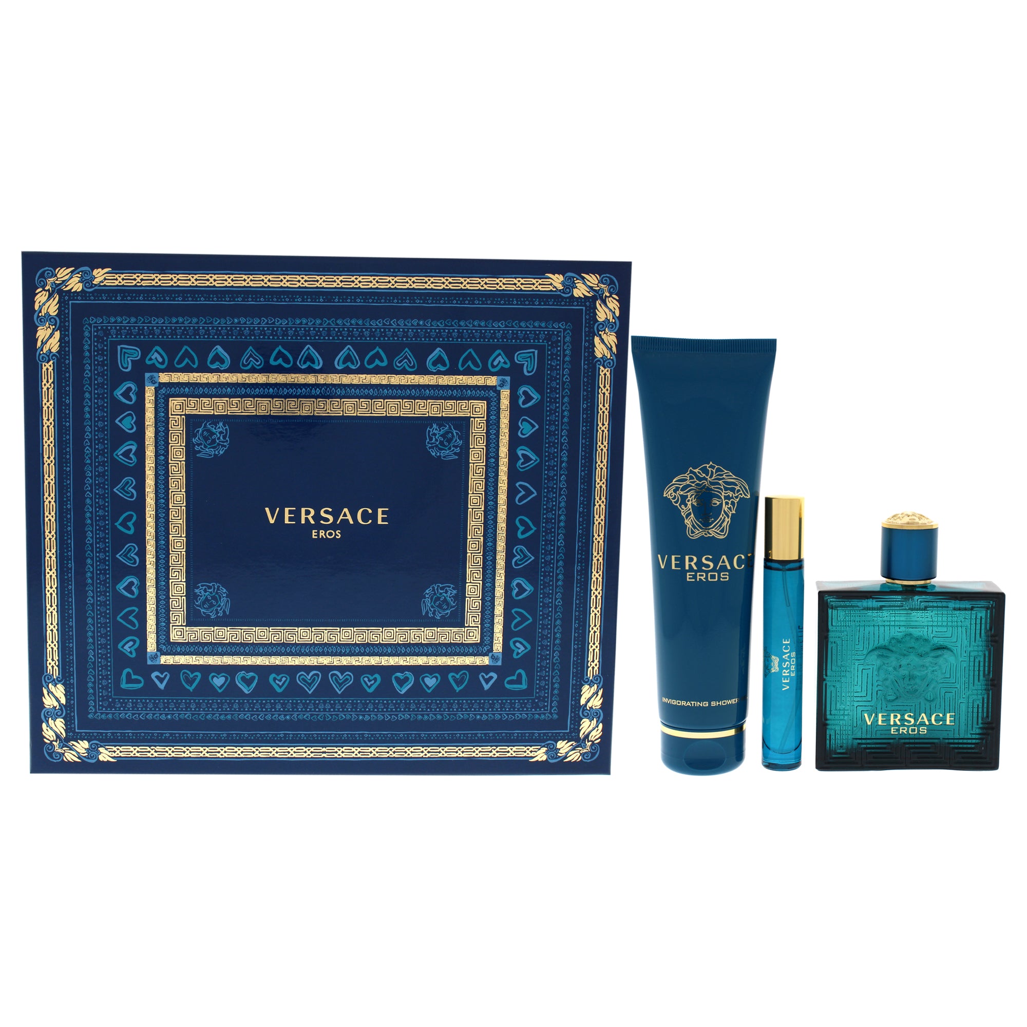 Versace Eros 3 Pc Gift Set-Thefragrancemart.com