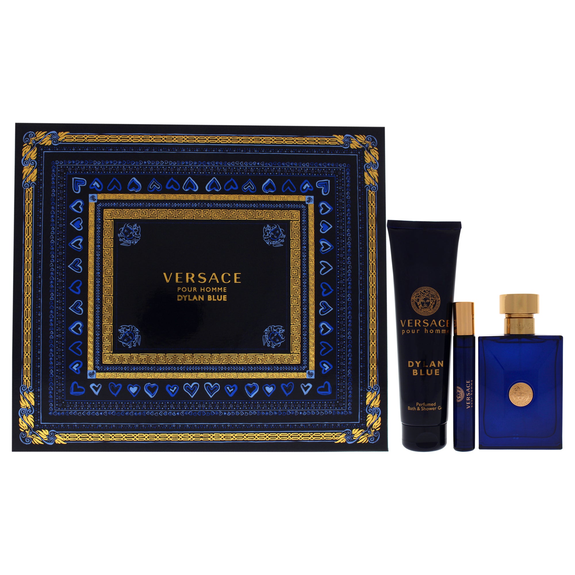 Versace Dylan Blue 3 Pc Gift Set-Thefragrancemart.com
