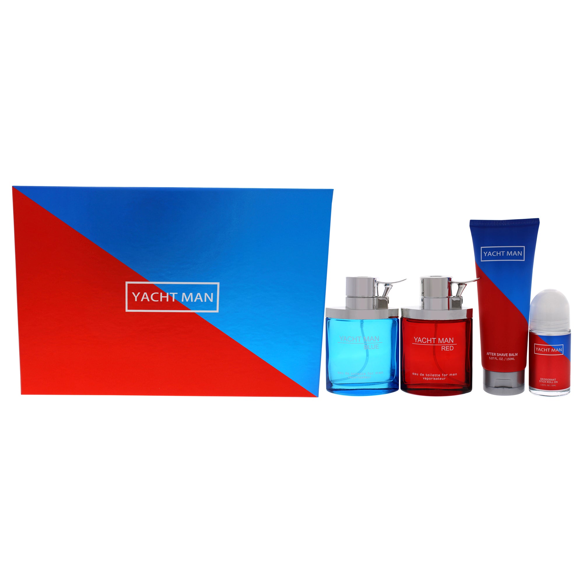 Myrurgia Yacht Man Blue and Yacht Man Red 3 Pc Gift Set-Thefragrancemart.com