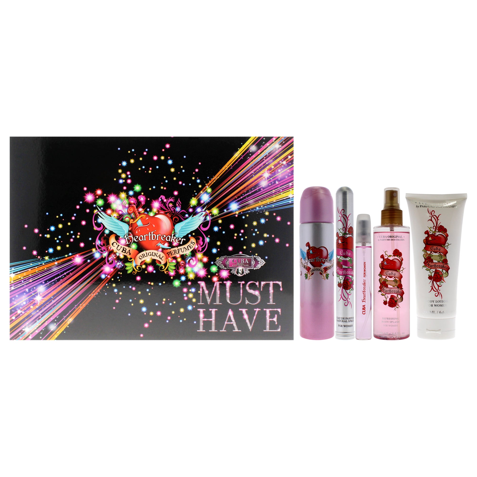 Cuba Must Have Heartbreaker 5 Pc Gift Set-Thefragrancemart.com