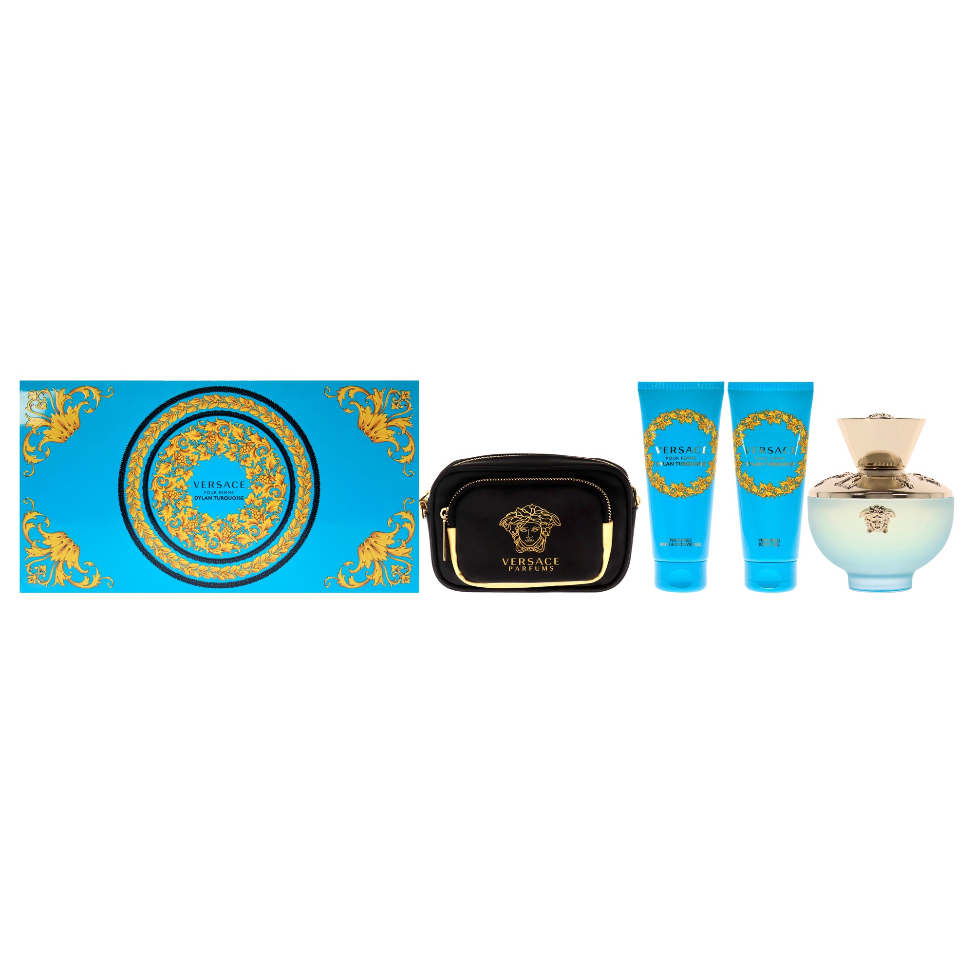 Versace Dylan Turquoise 4 Pc Gift Set-Thefragrancemart.com