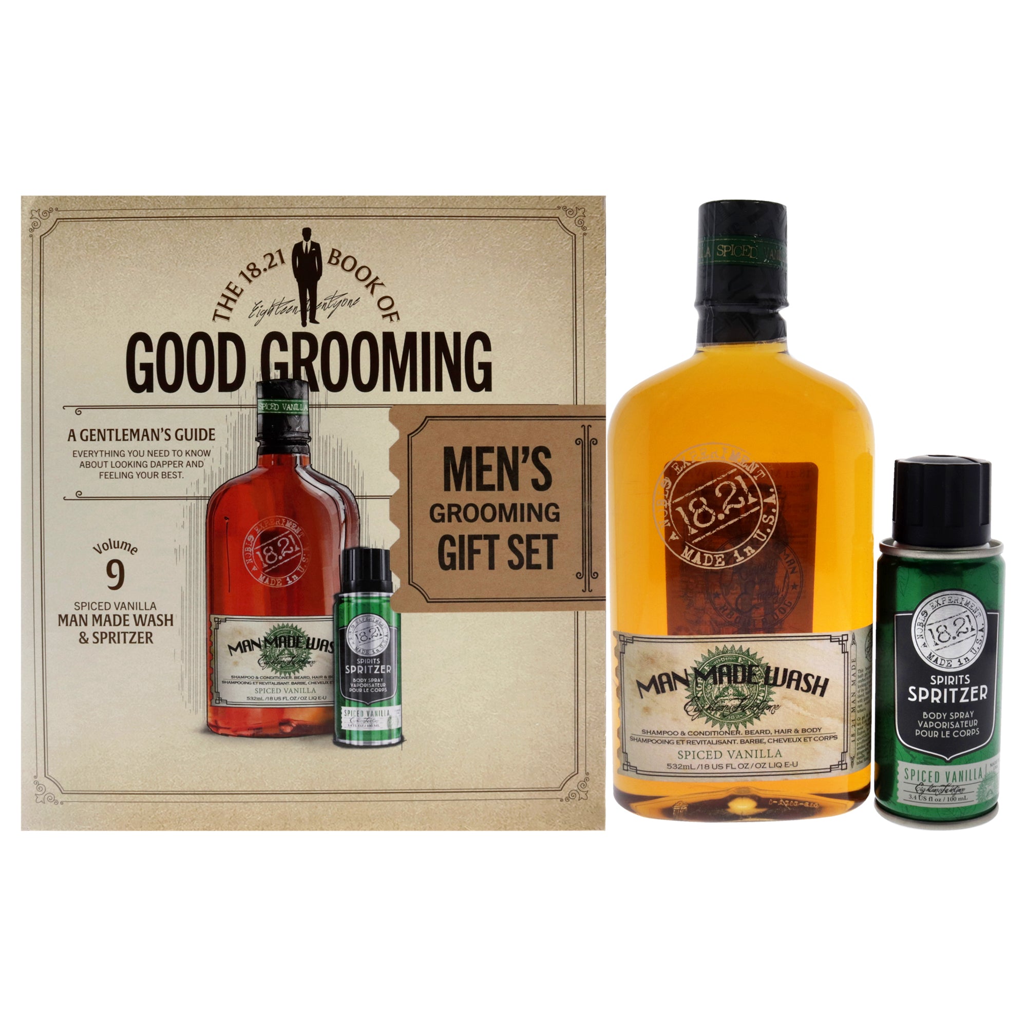 18.21 Man Made Book of Good Grooming Volume 9 Set - Spiced Vanilla -Thefragrancemart.com