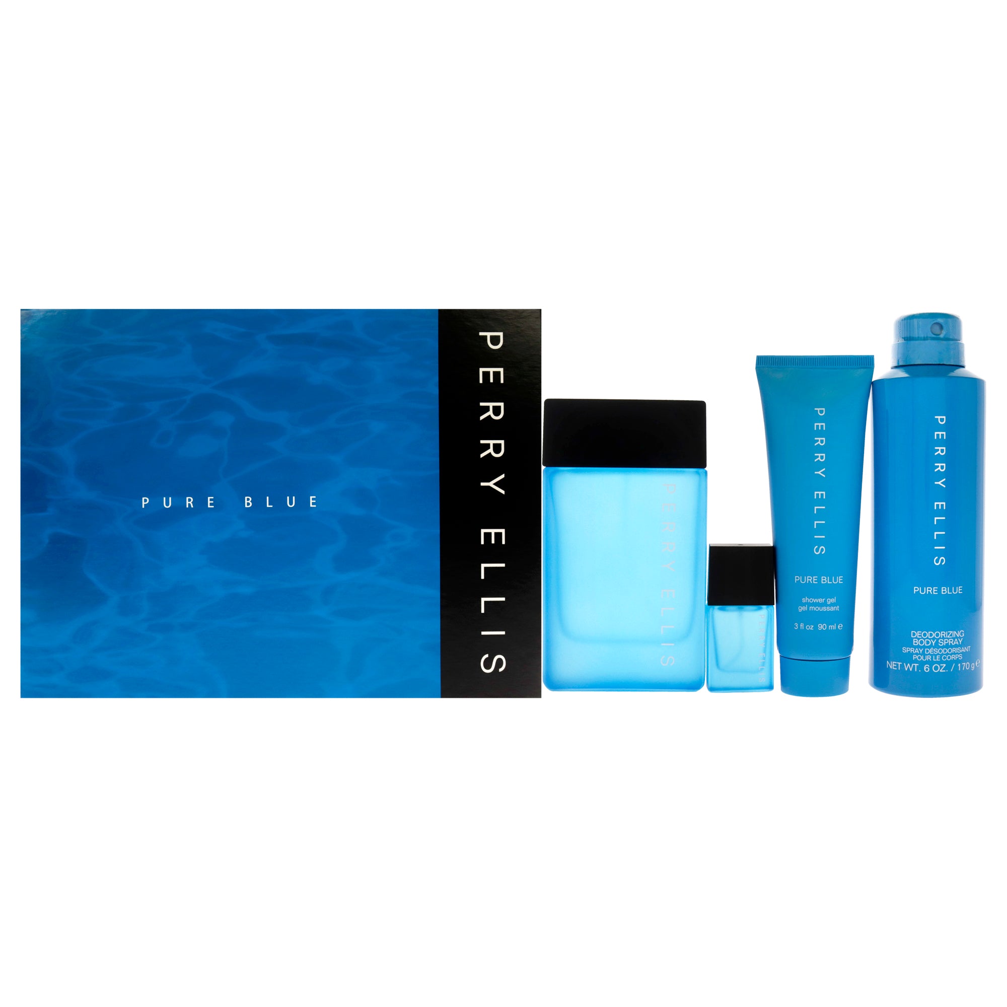 Perry Ellis Pure Blue 4 Pc Gift Set-Thefragrancemart.com