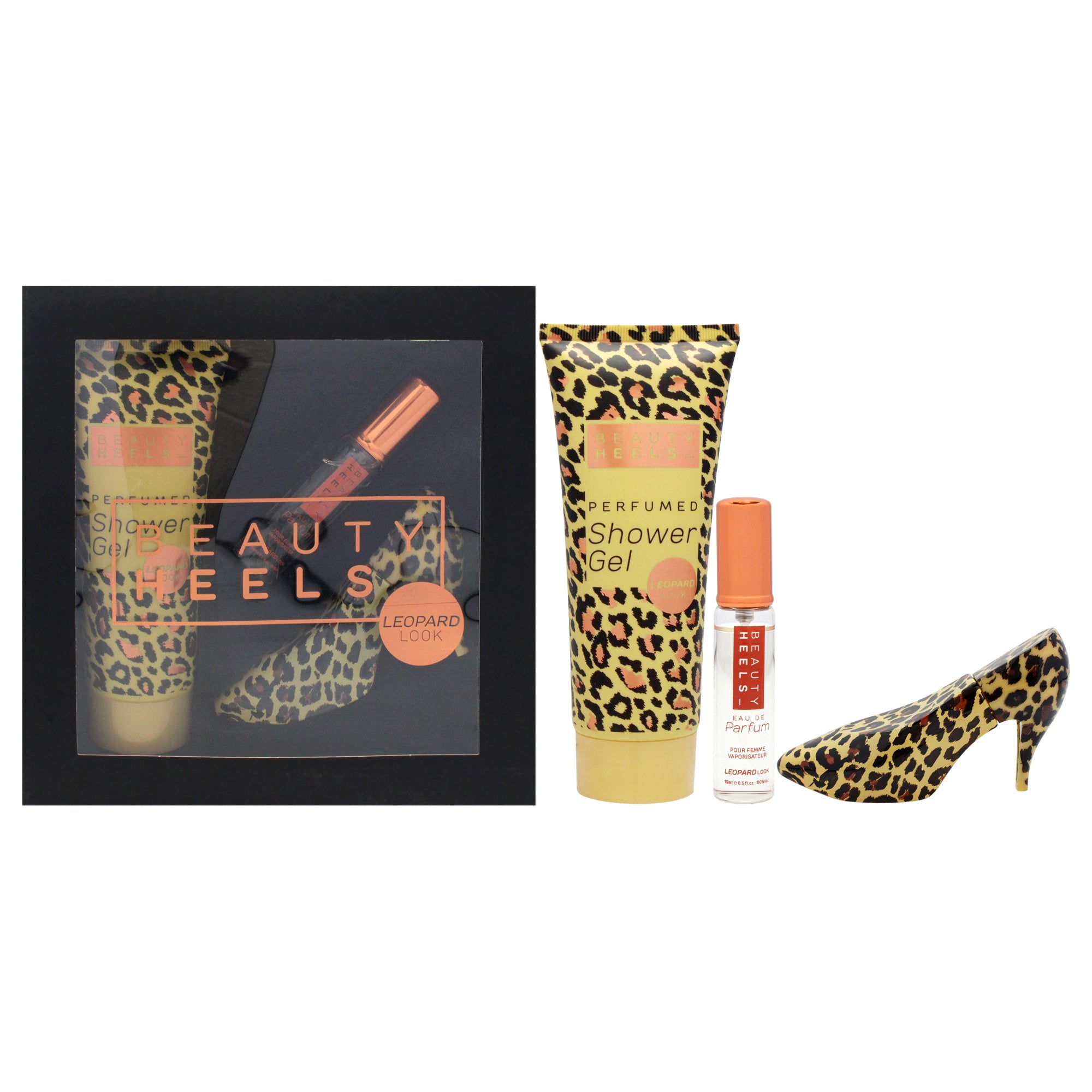 Glamour and Heels Beauty Heels Leopard Edition 3 Pc Gift Set-Thefragrancemart.com