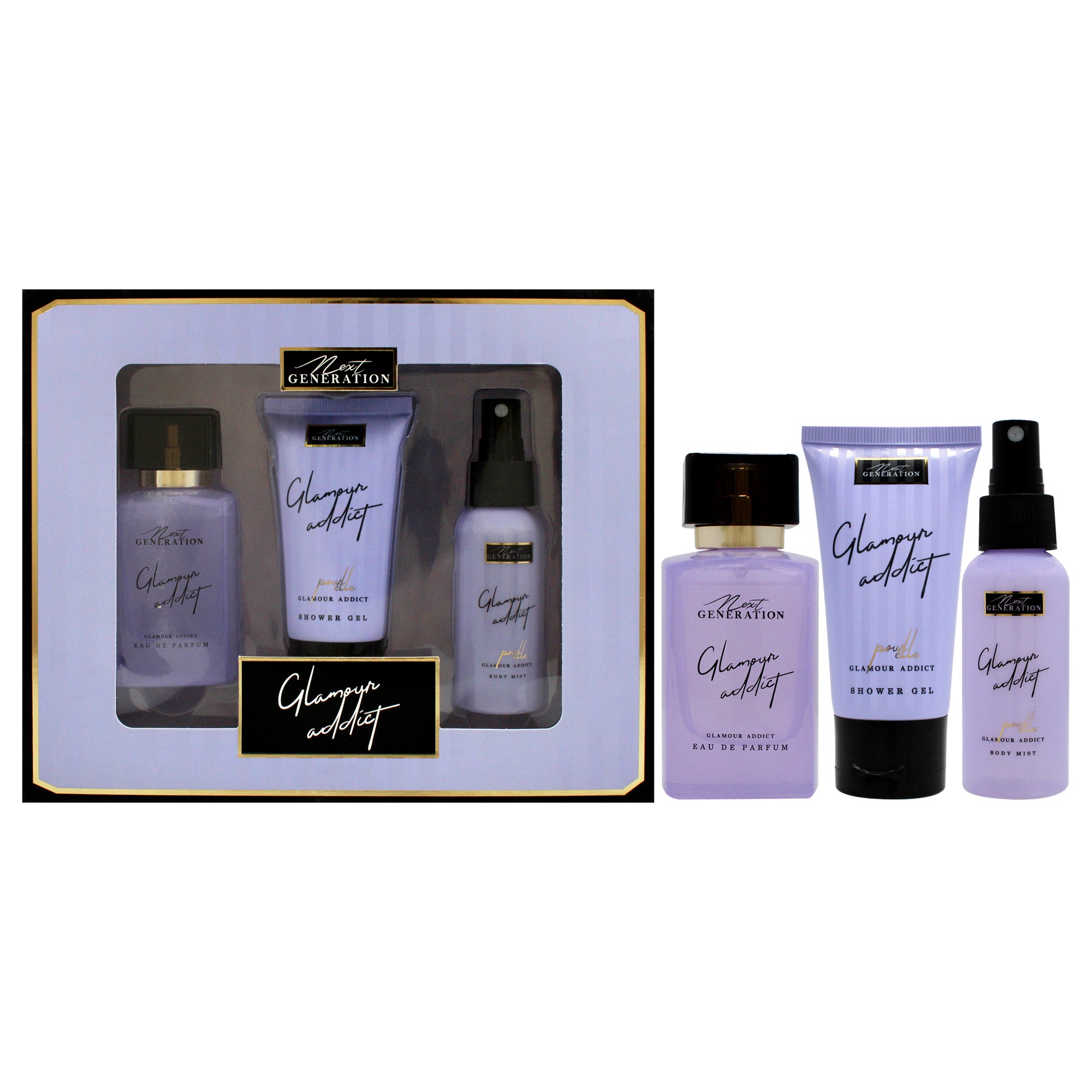 NG Perfume Glamour Addict 3 Pc Gift Set-Thefragrancemart.com