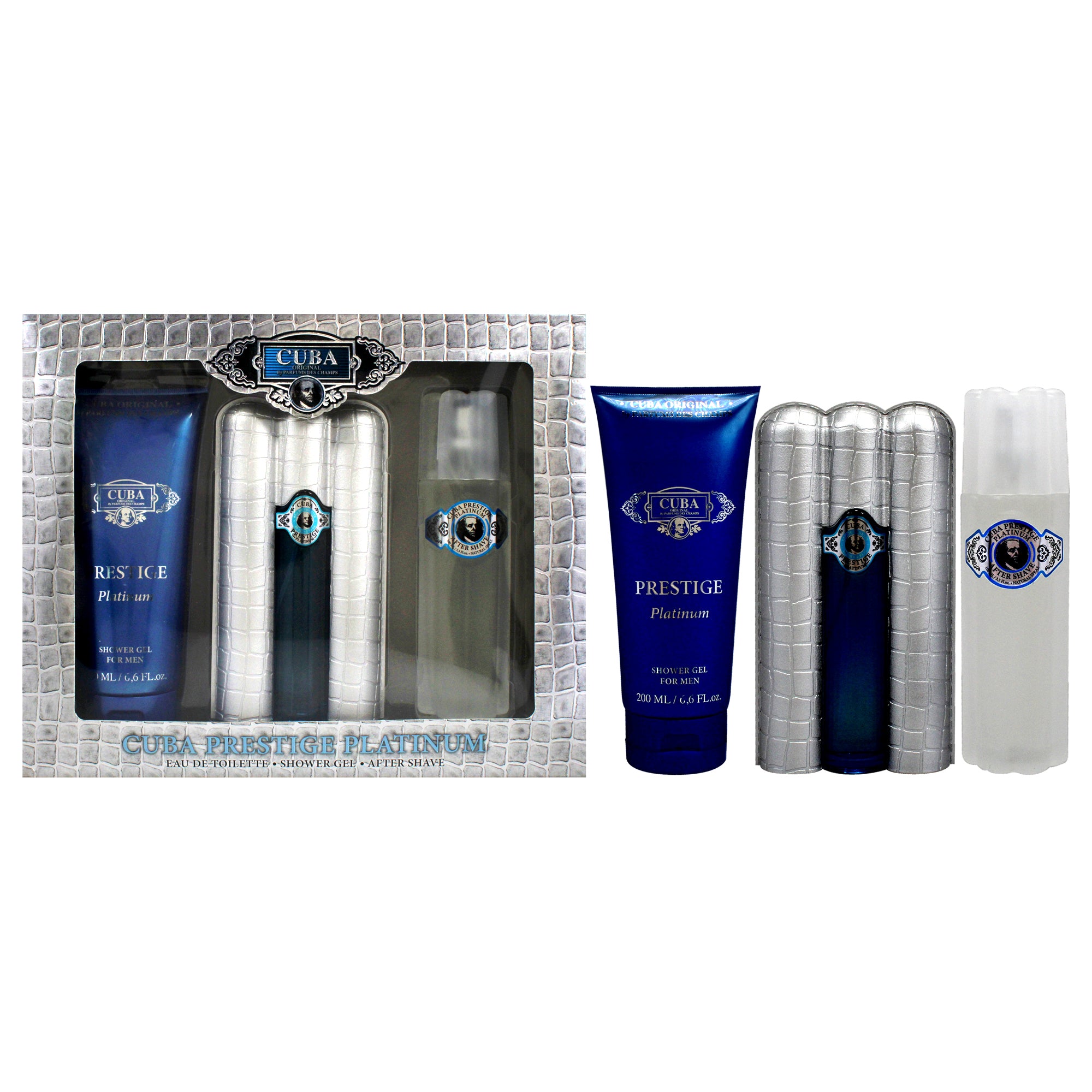 Cuba Prestige Platinum 3 Pc Gift Set-Thefragrancemart.com