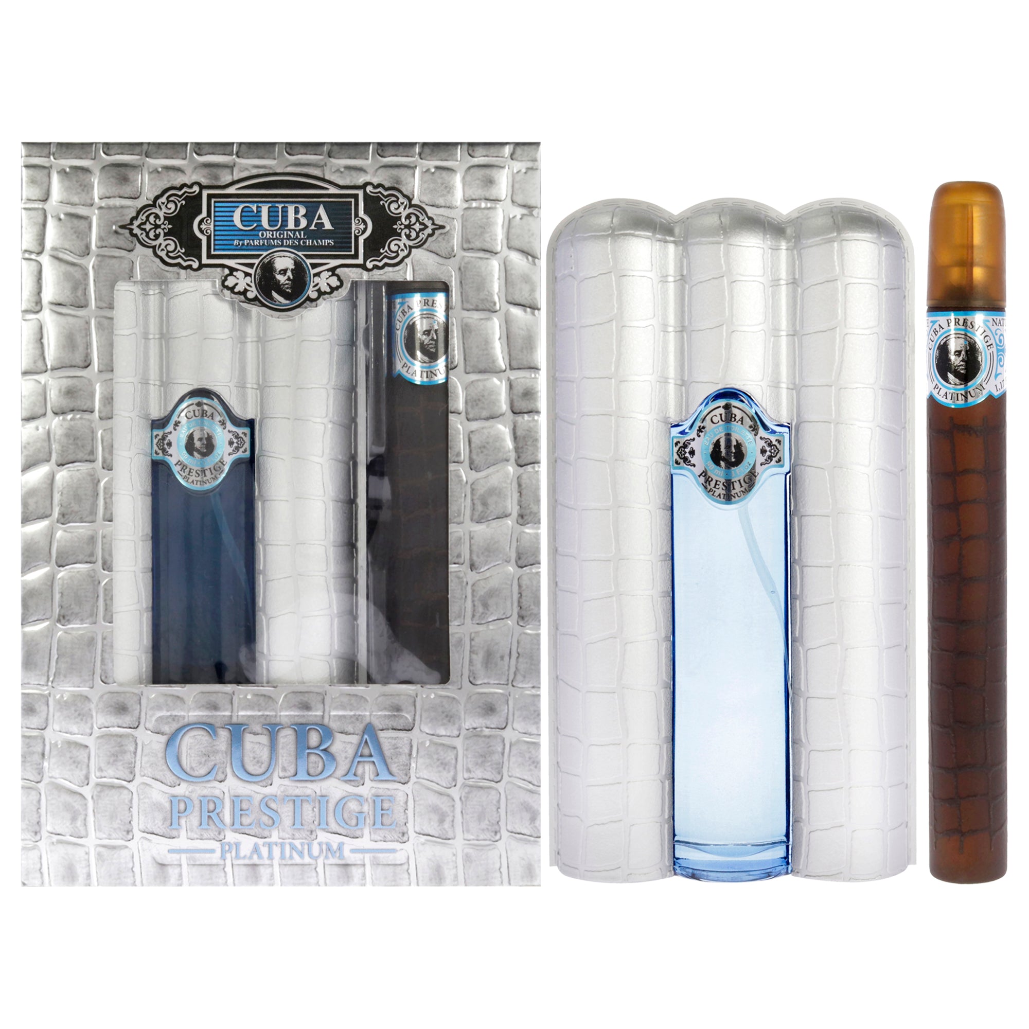 Cuba Prestige Platinum 2 Pc Gift Set-Thefragrancemart.com