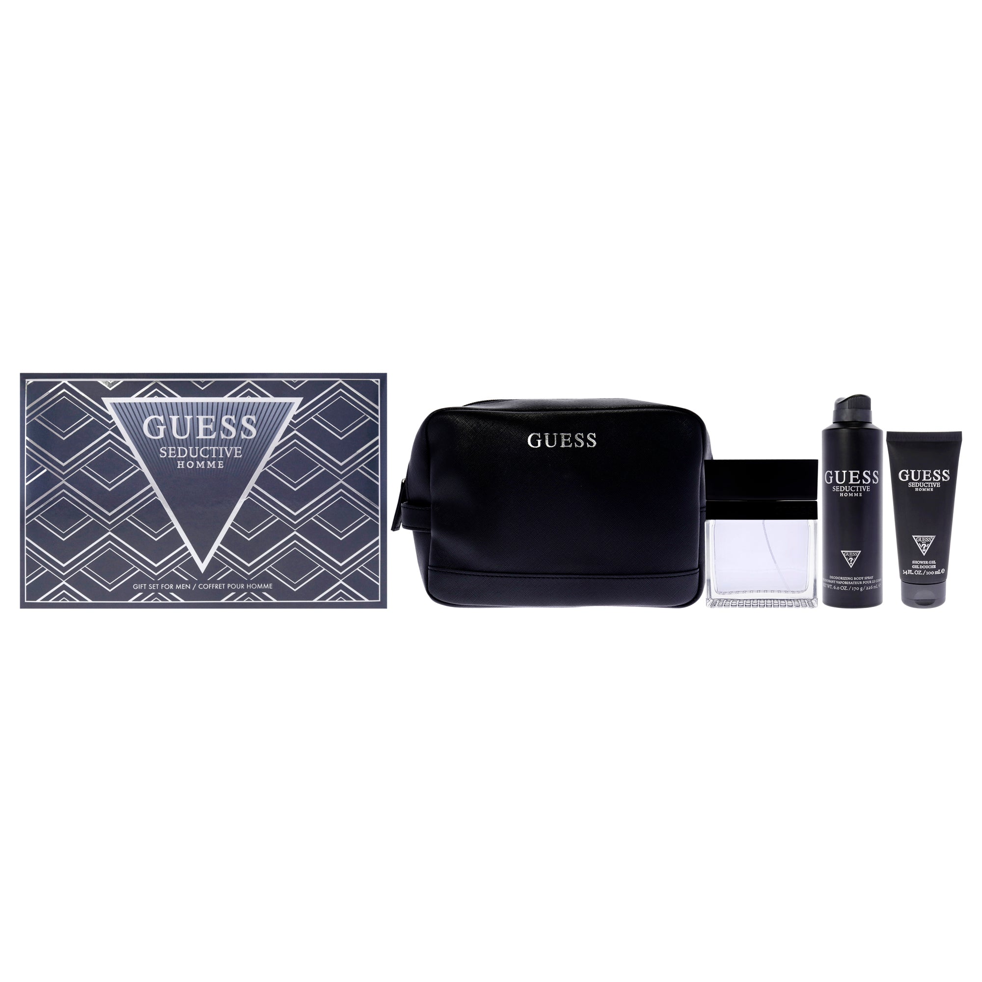 Guess Seductive Homme 4 Pc Gift Set-Thefragrancemart.com