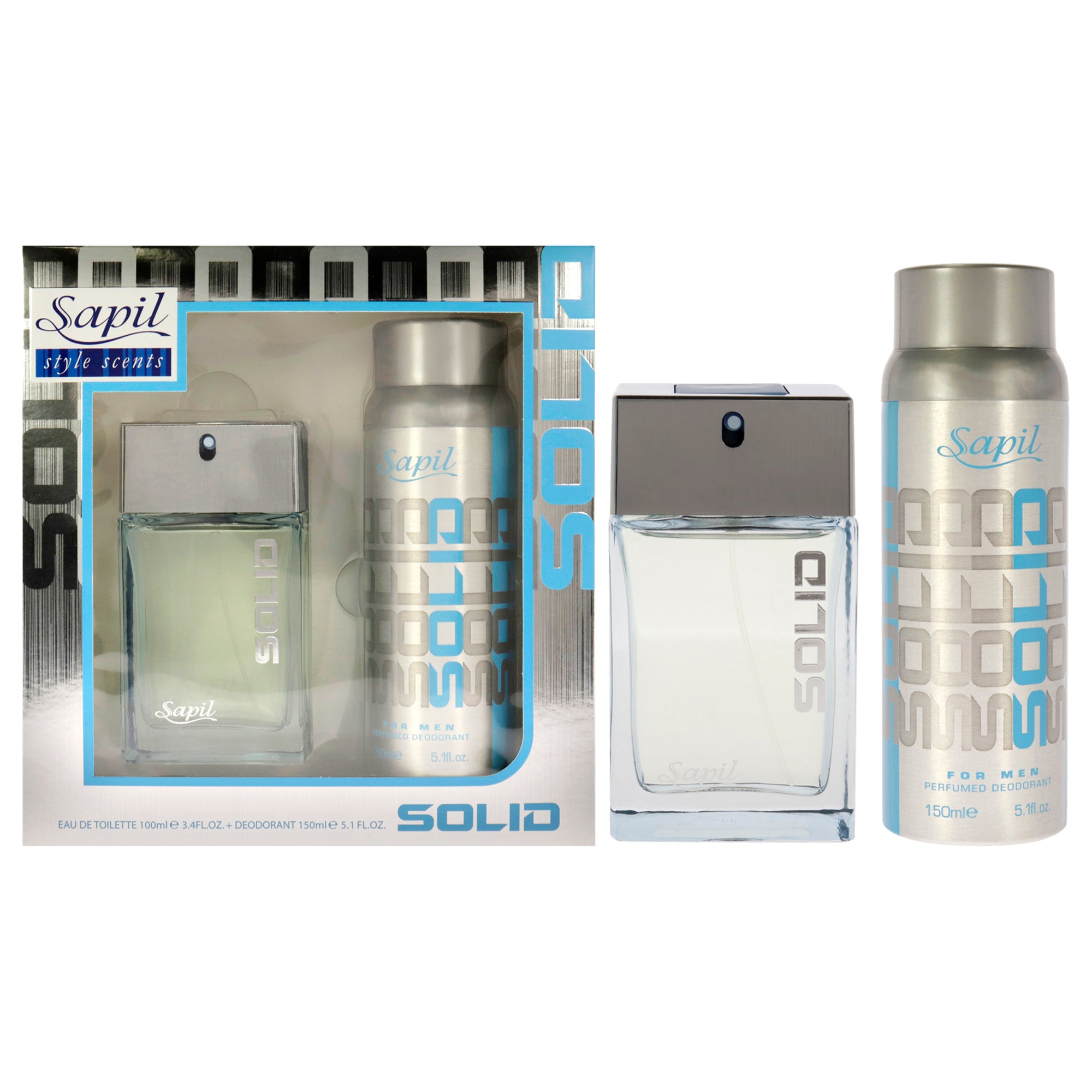 Sapil Solid Blue 2 Pc Gift Set-Thefragrancemart.com