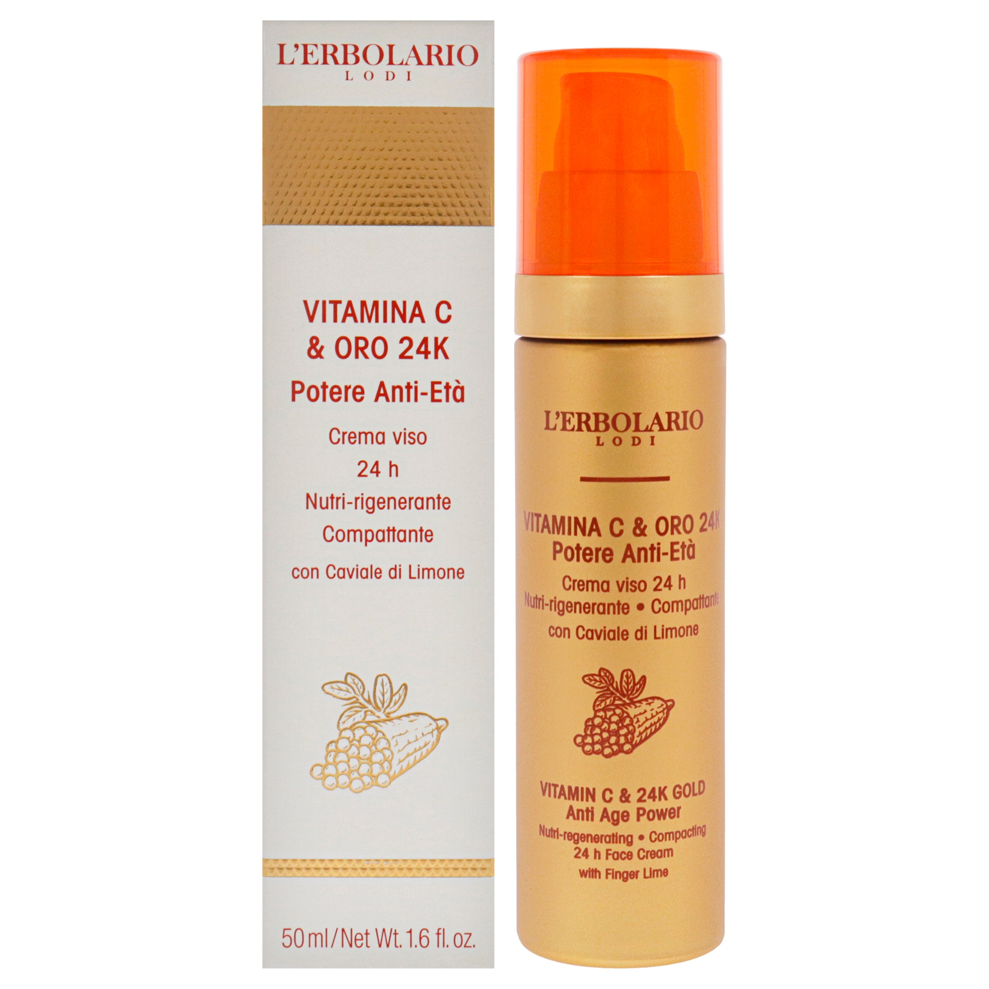LErbolario Vitamin C and 24K Gold Anti Age Power Nutri-Regenerating Face Cream -Thefragrancemart.com