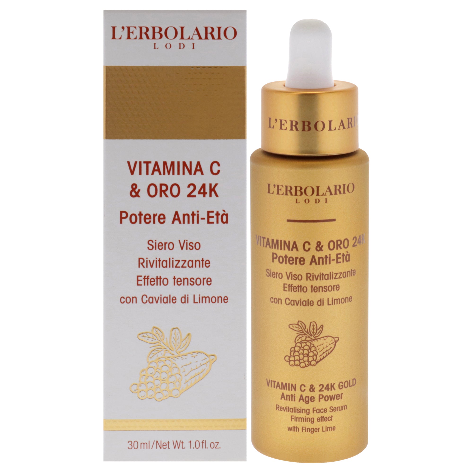 LErbolario Vitamin C and 24K Gold Anti Age Power Revitalising Face Serum -Thefragrancemart.com