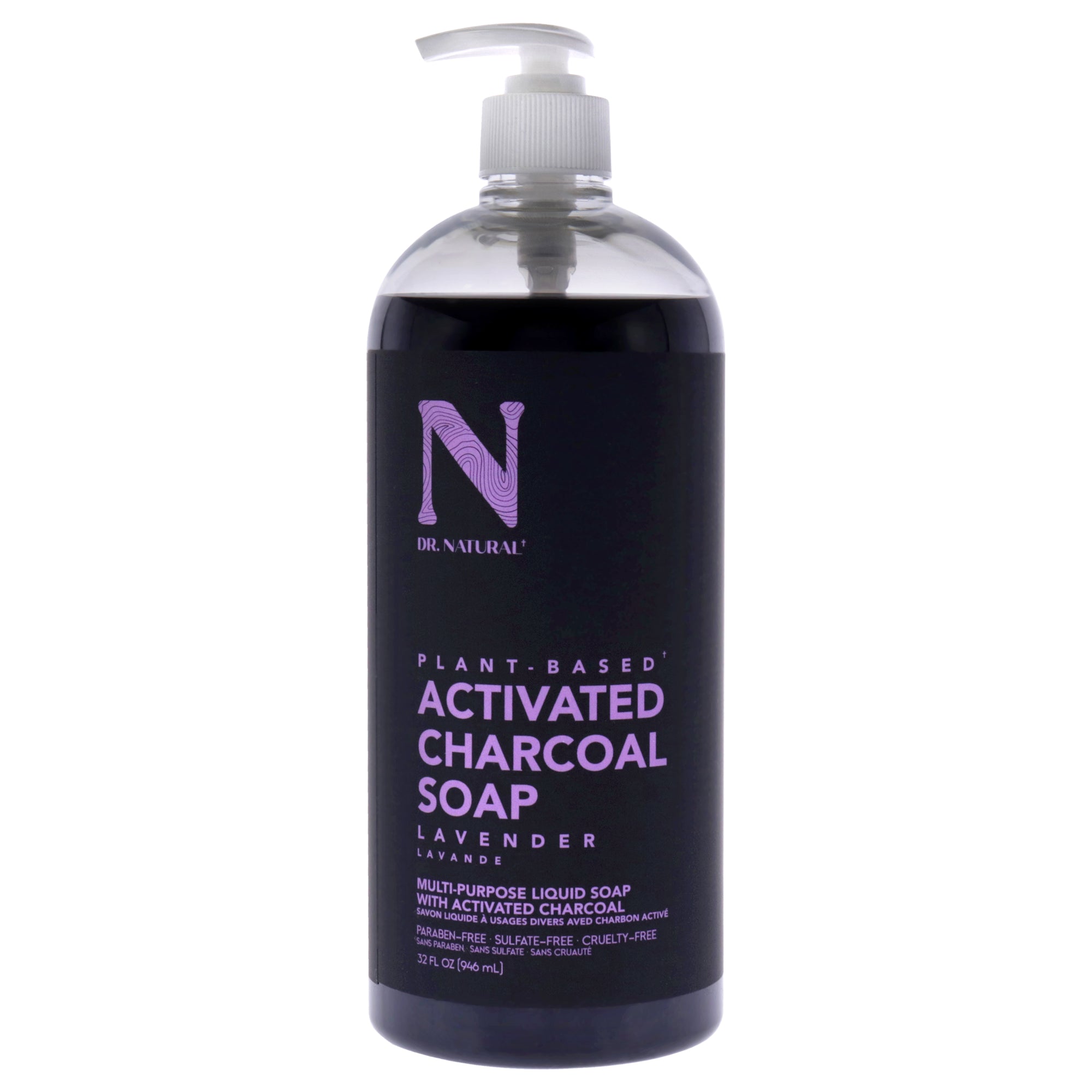 Dr. Natural Activated Charcoal Liquid Soap - Lavender -Thefragrancemart.com