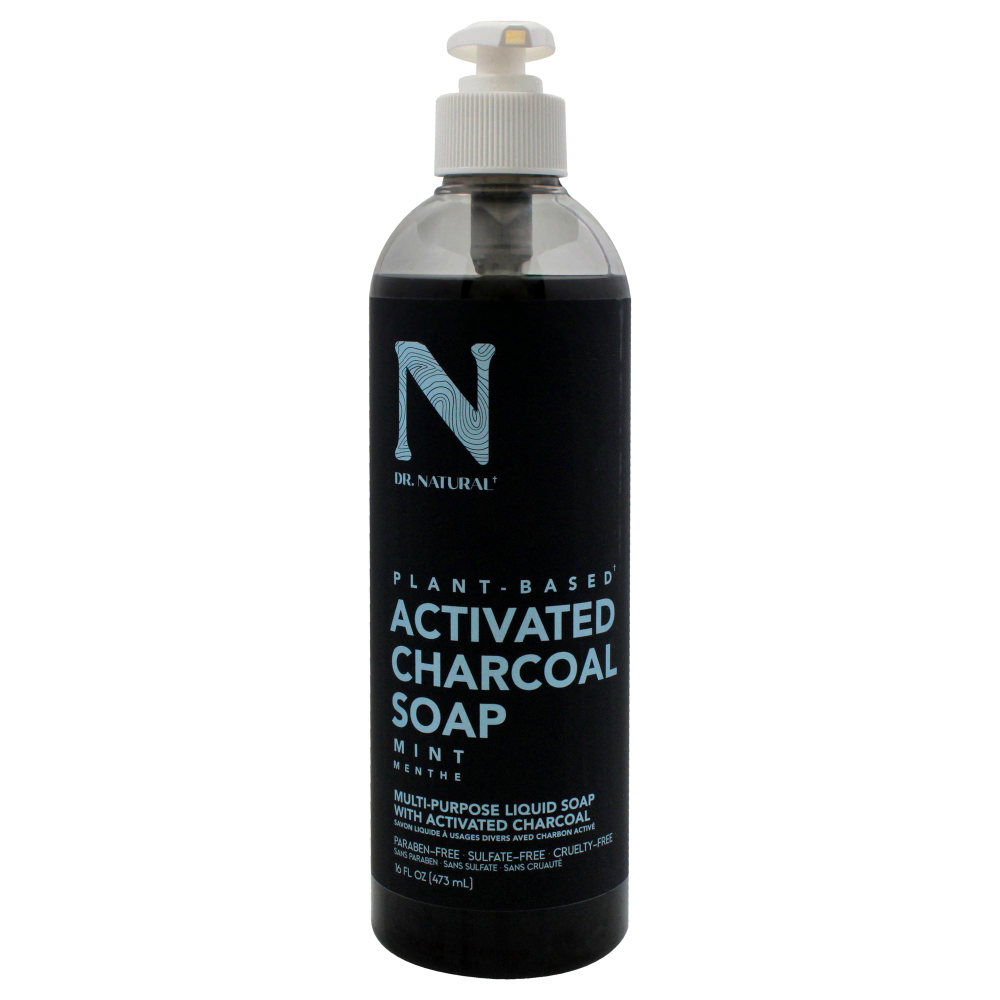 Dr. Natural Activated Charcoal Liquid Soap - Mint -Thefragrancemart.com