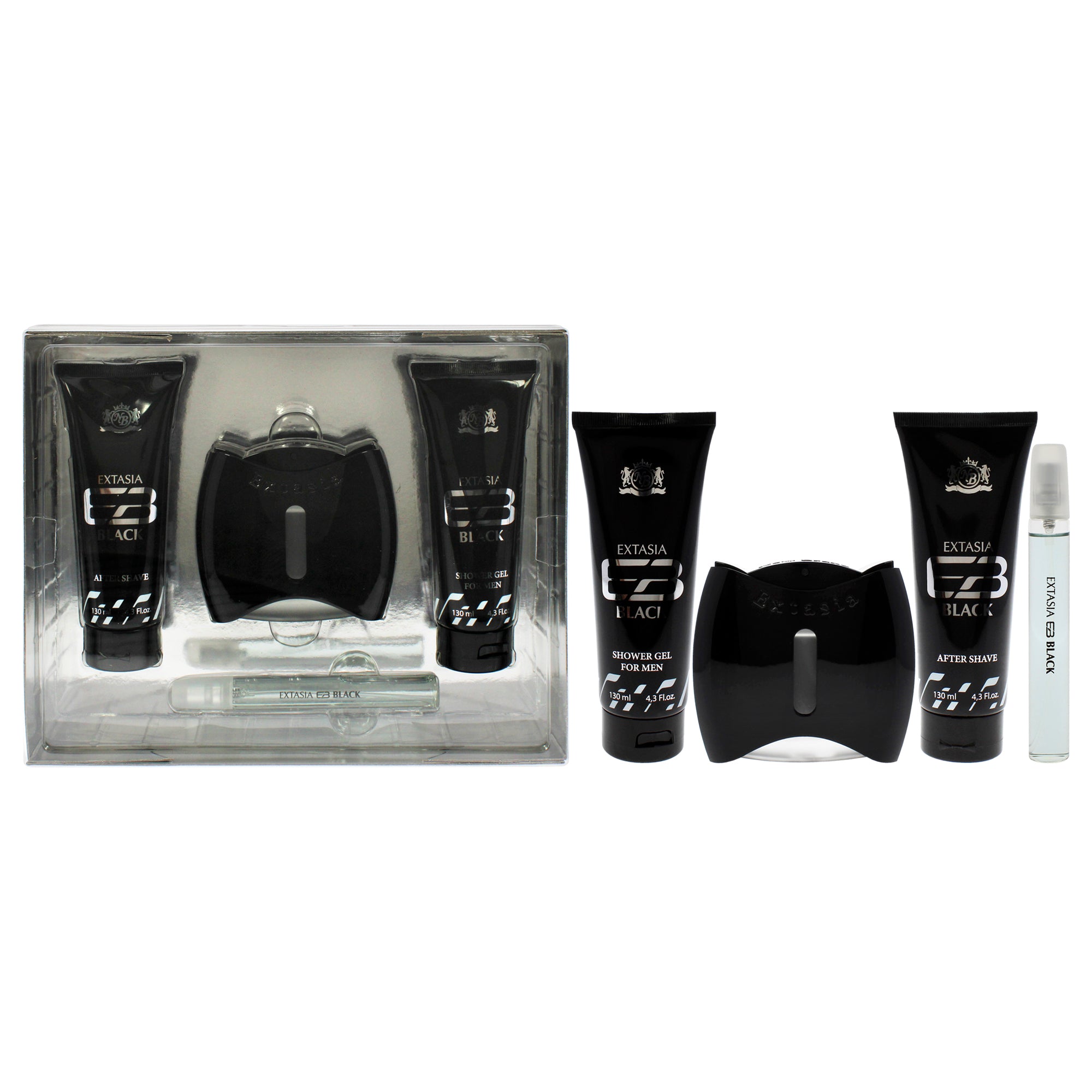 New Brand Prestige Extasia Black 4 Pc Gift Set-Thefragrancemart.com