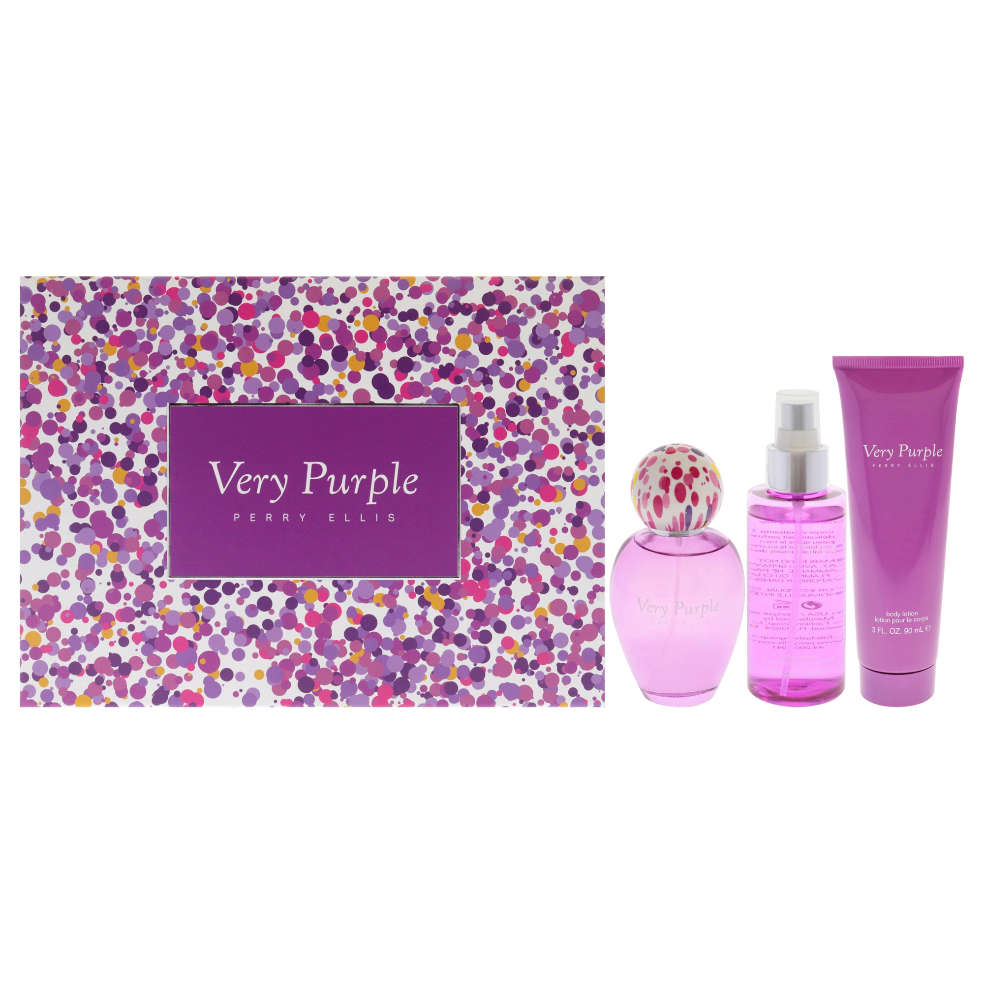 Perry Ellis Very Purple 3 Pc Gift Set-Thefragrancemart.com