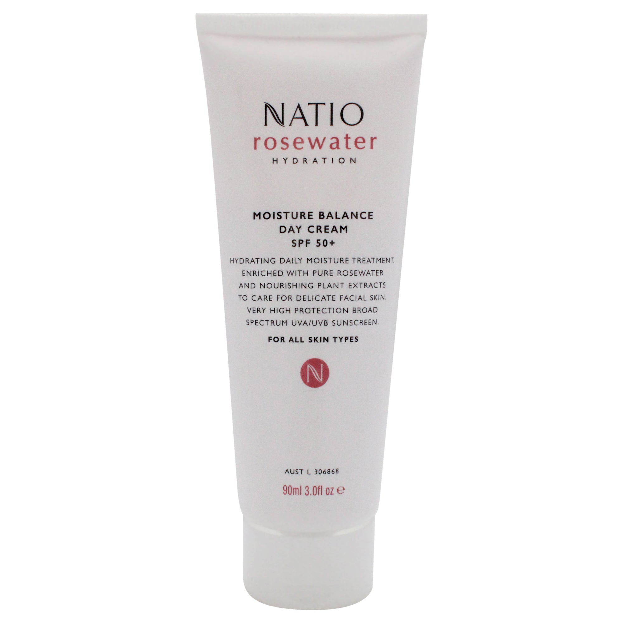 Natio Rosewater Hydration Moisture Balance Day Cream SPF 50 Plus -Thefragrancemart.com