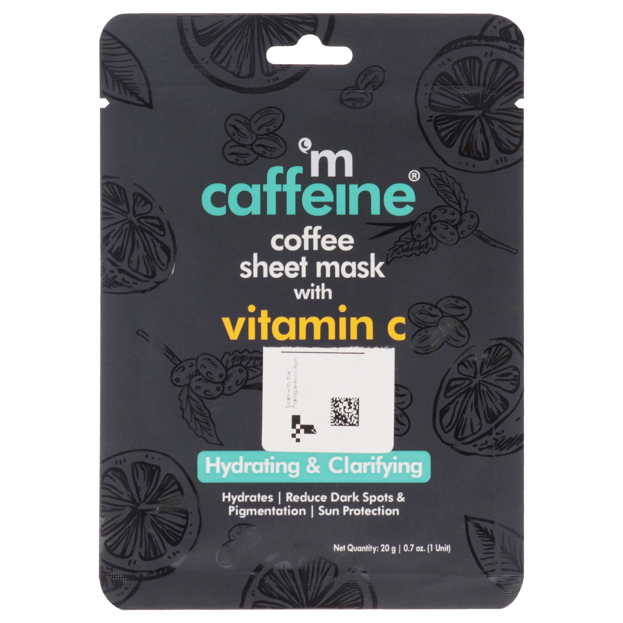 mCaffeine Coffee Sheet Mask with Vitamin C -Thefragrancemart.com