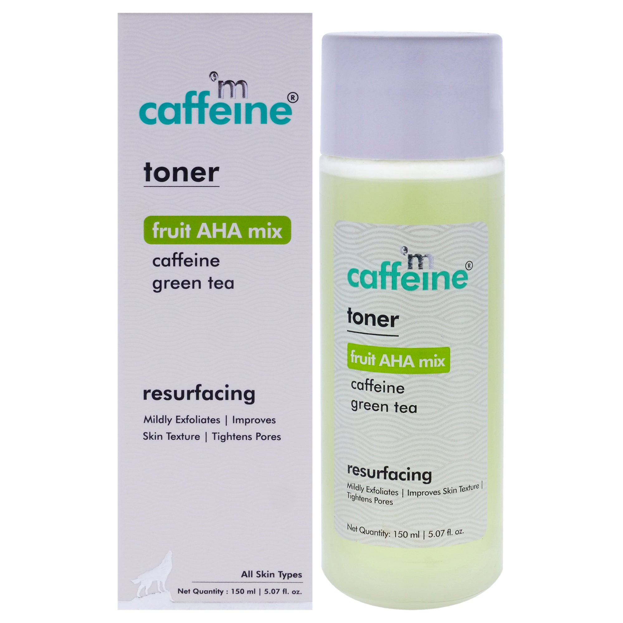 mCaffeine Fruit AHA Mix and Caffeine Green Tea Resurfacing Toner - All Skin Types -Thefragrancemart.com