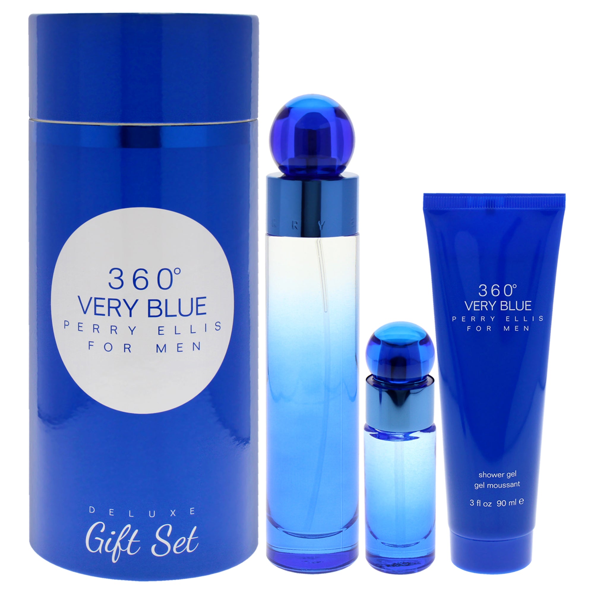 Perry Ellis 360 Very Blue 3 Pc Gift Set-Thefragrancemart.com