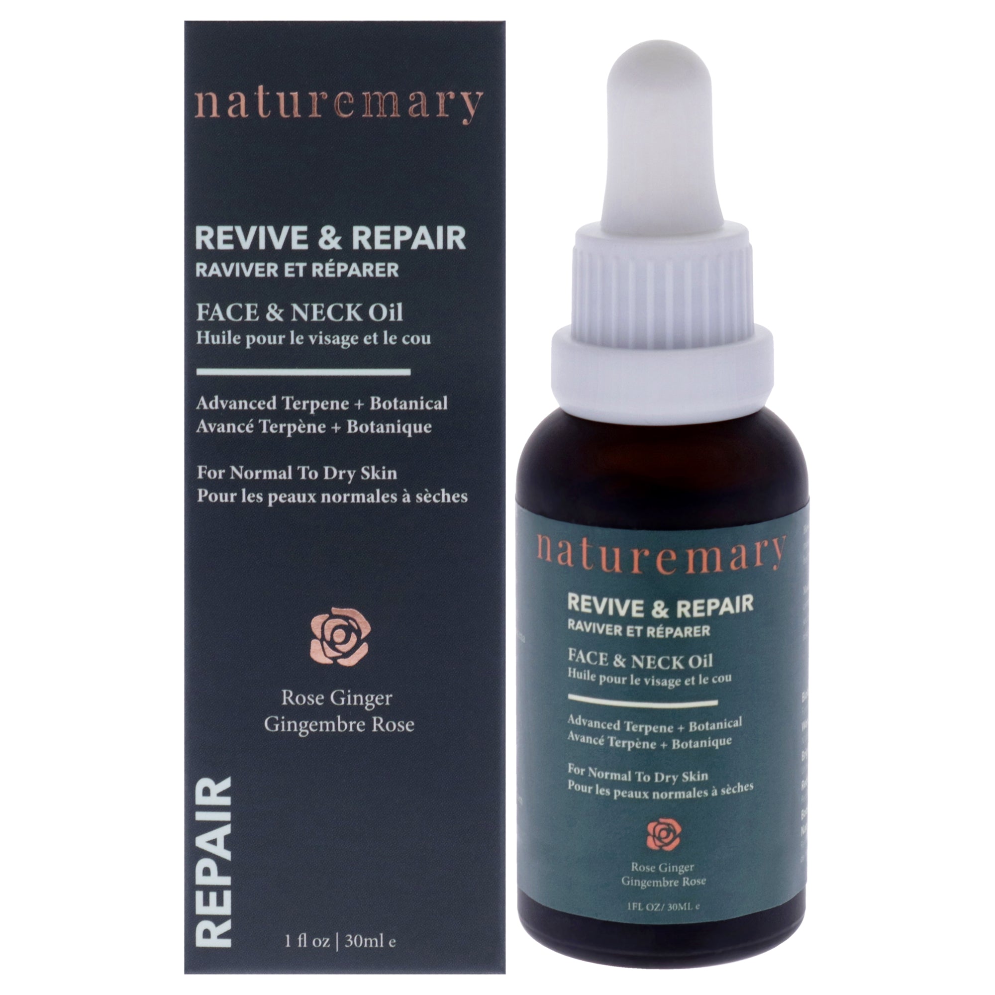 Naturemary Revive and Repair Face and Neck Oil - Rose Ginger -Thefragrancemart.com