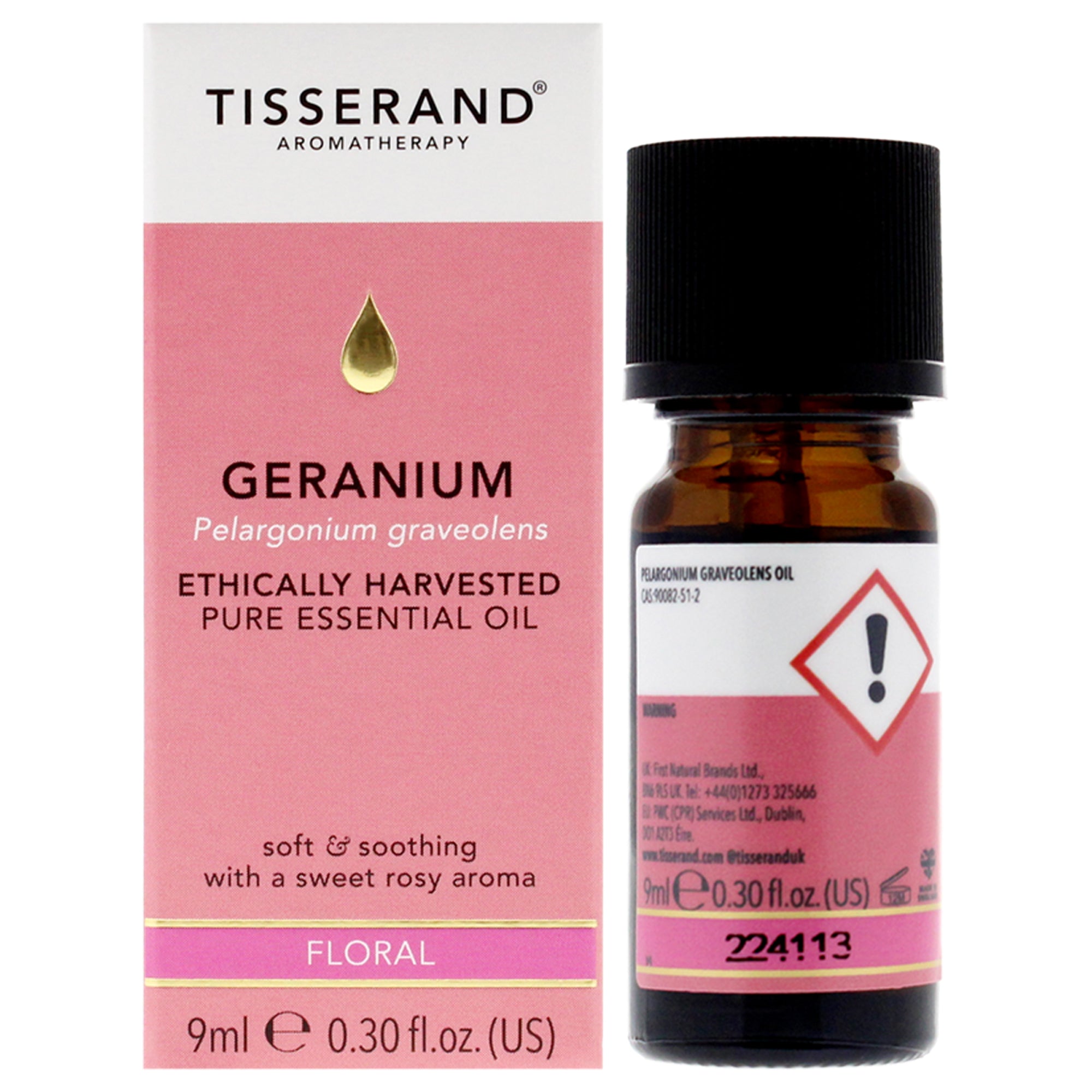 Tisserand Ethically Harvested Pure Essential Oil - Geranium -Thefragrancemart.com
