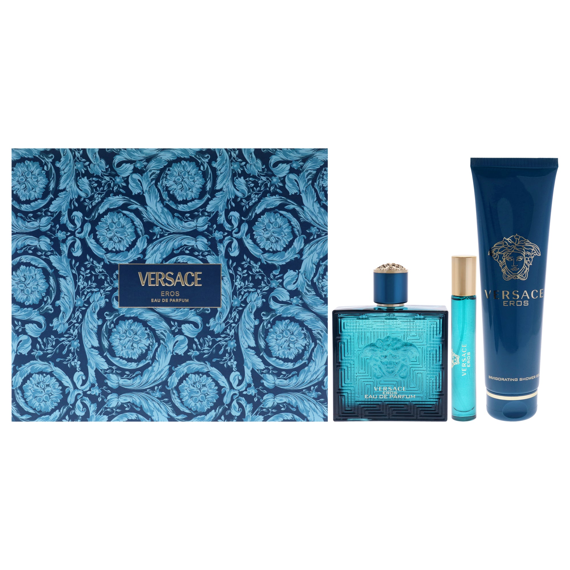 Versace Eros 3 Pc Gift Set-Thefragrancemart.com