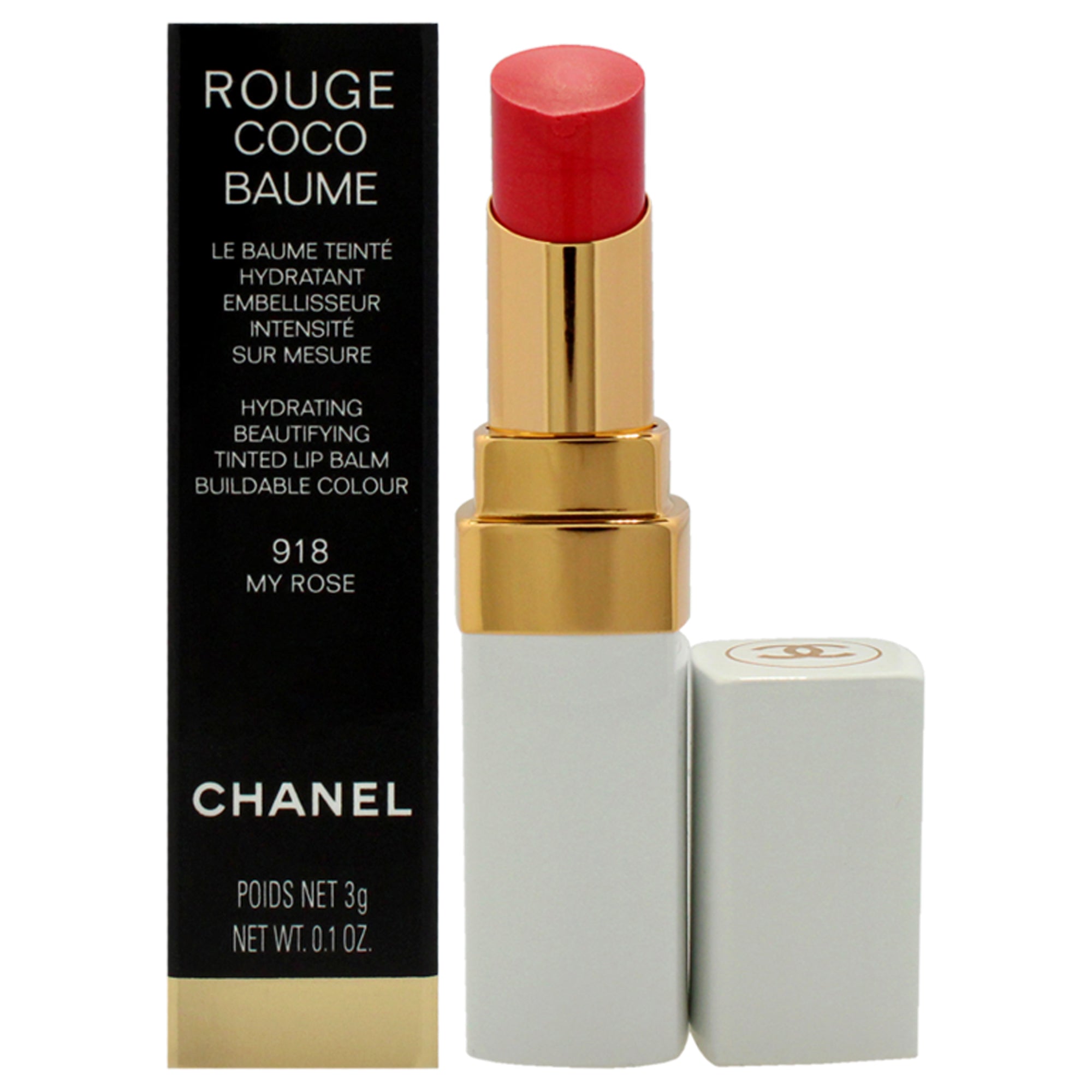 Chanel Rouge Coco Baume Hydrating Beautifying Tinted - 918 My Rose -Thefragrancemart.com