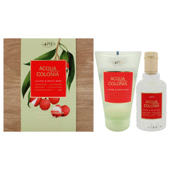 Muelhens 4711 Acqua Colonia Lychee and White Mint 2 Pc Gift Set-Thefragrancemart.com