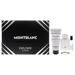 Mont Blanc Explorer Platinum 3 Pc Gift Set-Thefragrancemart.com