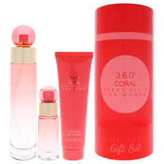 Perry Ellis 360 Coral 3 Pc Gift Set-Thefragrancemart.com
