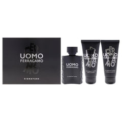 Salvatore Ferragamo Uomo Signature 3 Pc Gift Set-Thefragrancemart.com