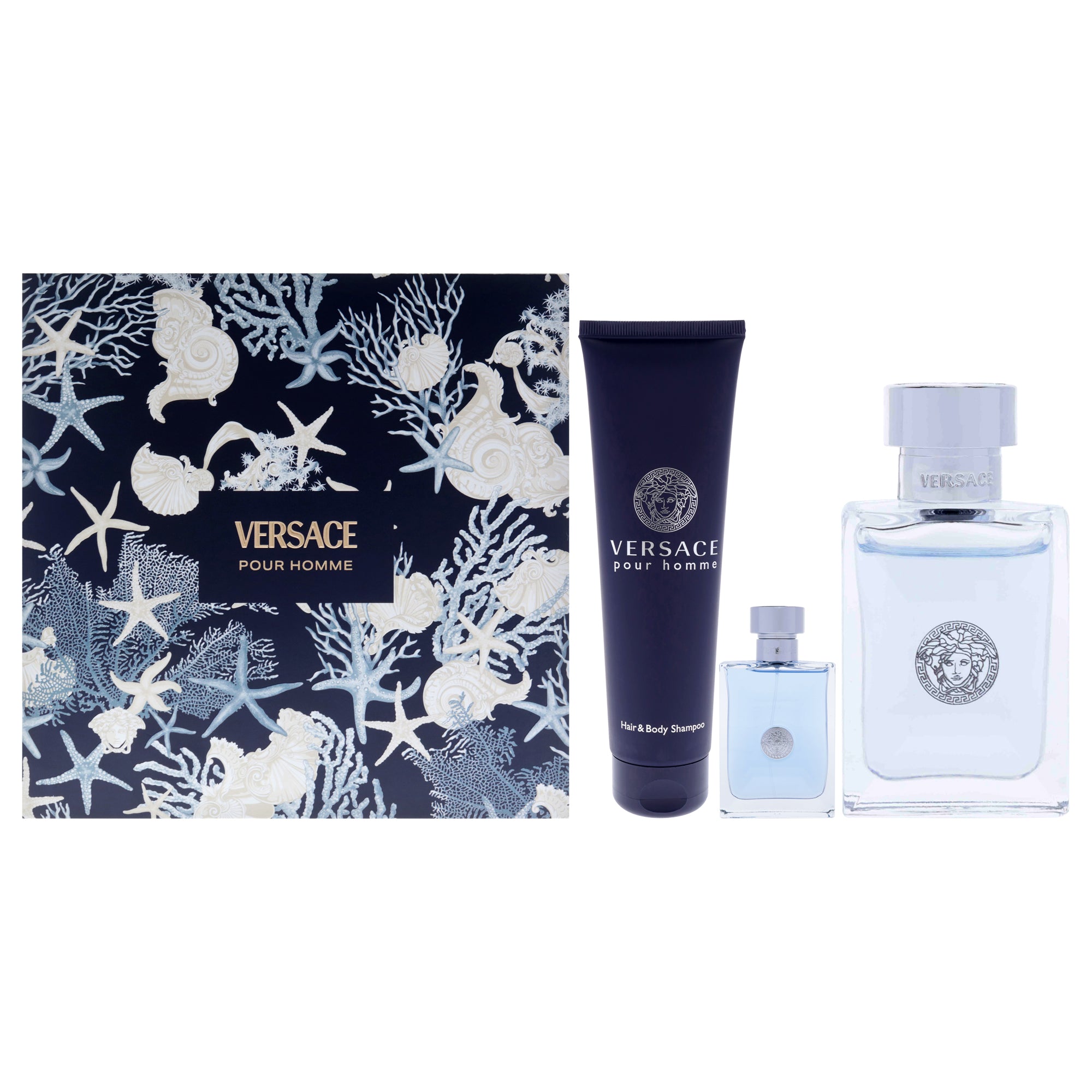 Versace Pour Homme 3 Pc Gift Set-Thefragrancemart.com
