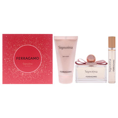 Salvatore Ferragamo Signorina 3 Pc Gift Set-Thefragrancemart.com