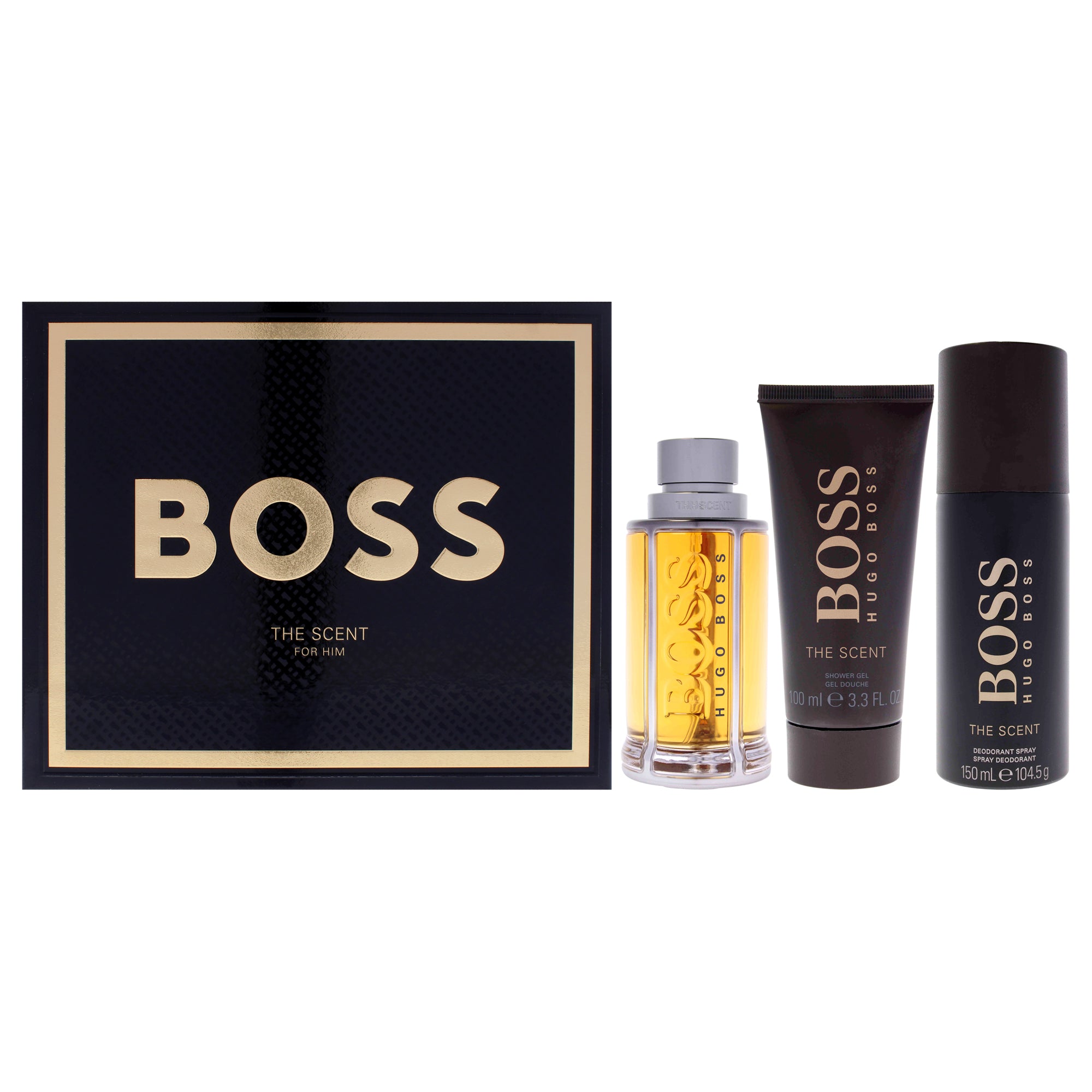 Hugo Boss Boss The Scent 3 Pc Gift Set-Thefragrancemart.com