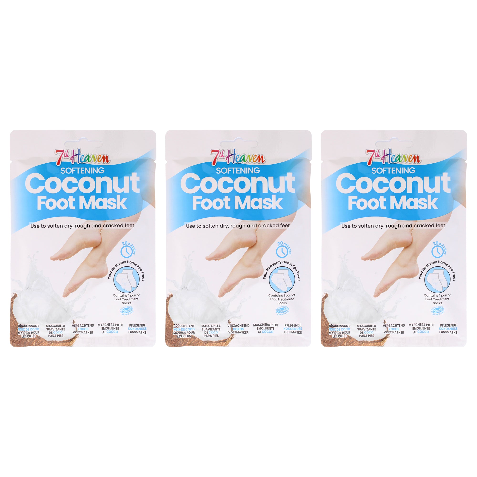 7th Heaven Coconut Foot Mask Socks -Thefragrancemart.com