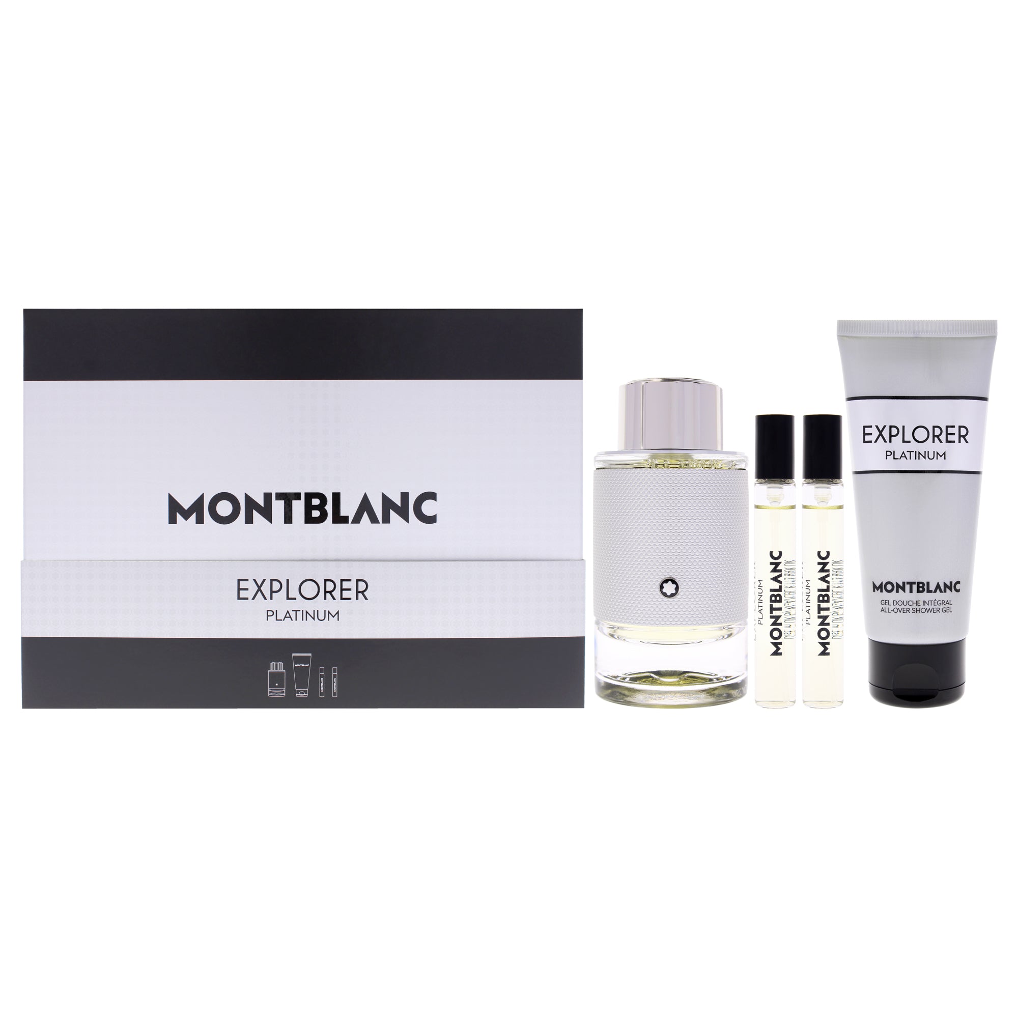 Mont Blanc Explorer Platinum 4 Pc Gift Set-Thefragrancemart.com