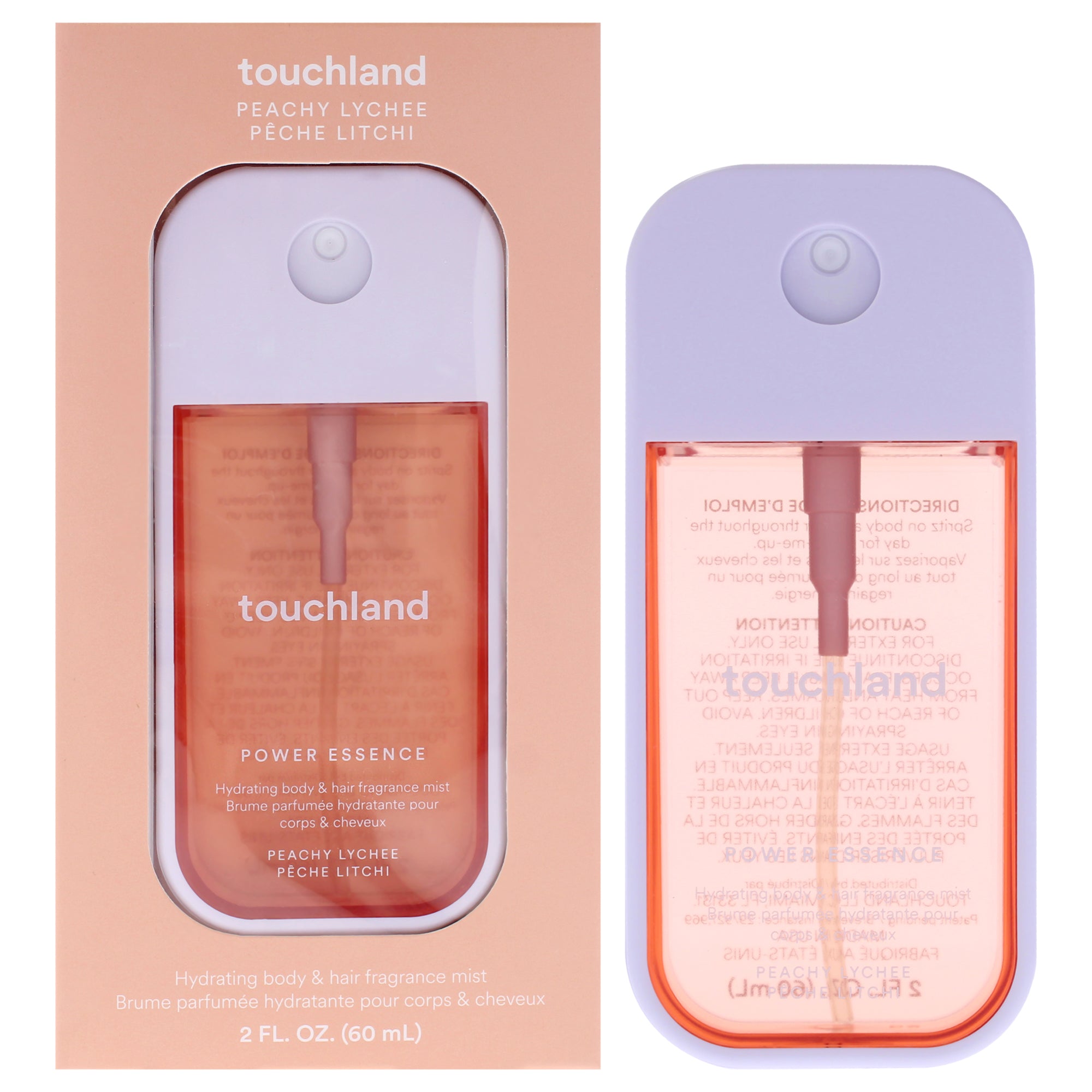 Touchland Power Essence Hydrating Body and Hair Fragrance Mist - Peachy Lychee -Thefragrancemart.com